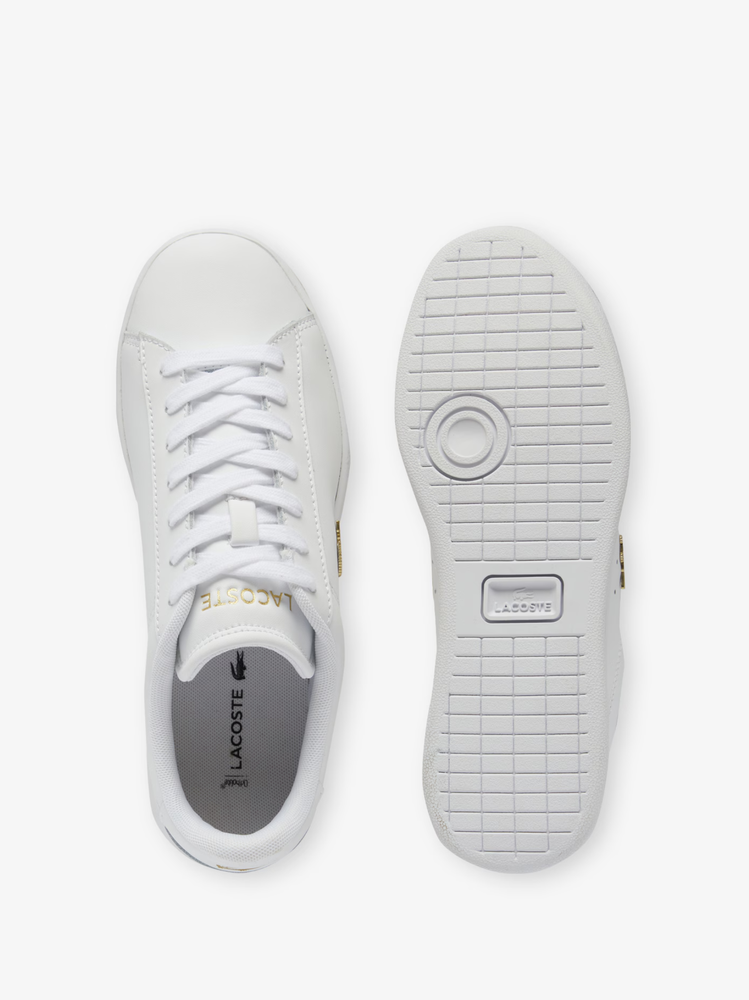 LACOSTE WOMEN Carnaby Set Leather Sneakers White/Gold
