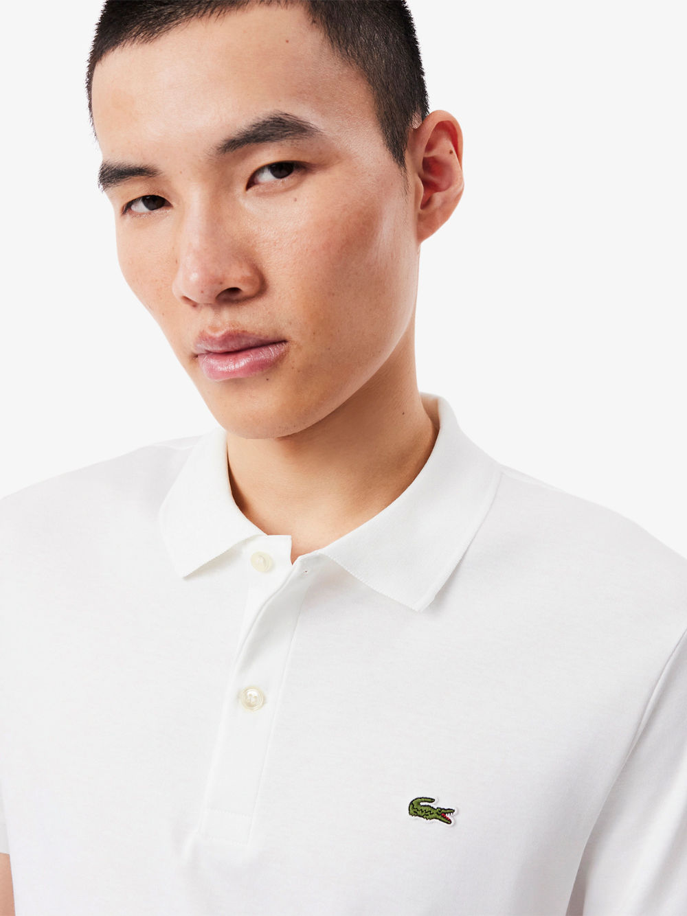 LACOSTE Regular Fit Cotton Pima Polo Shirt White
