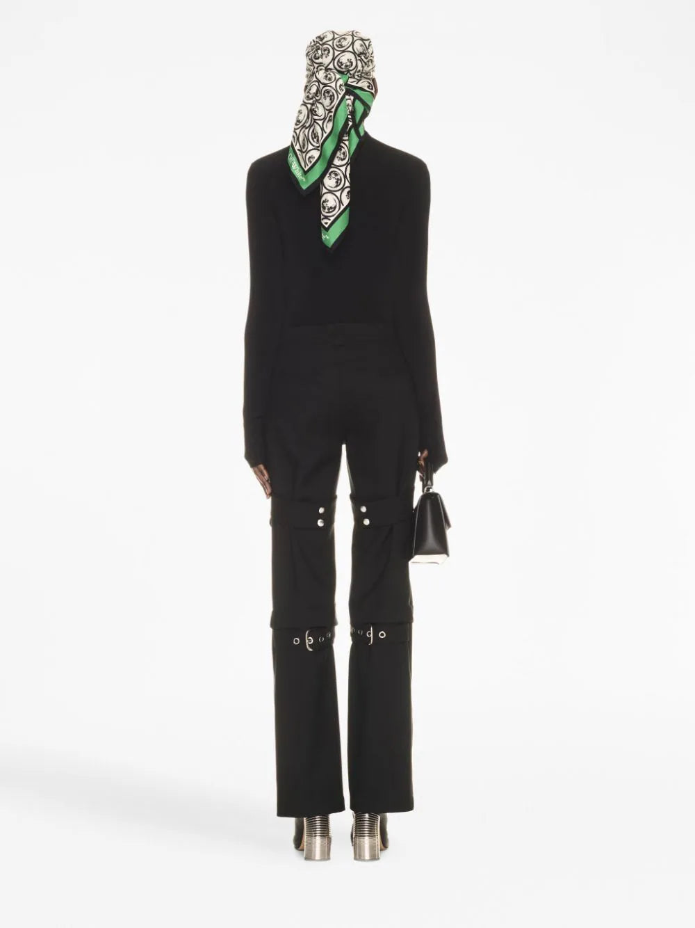 OFF-WHITE WOMEN Buckle Cargo Zip Pants Black