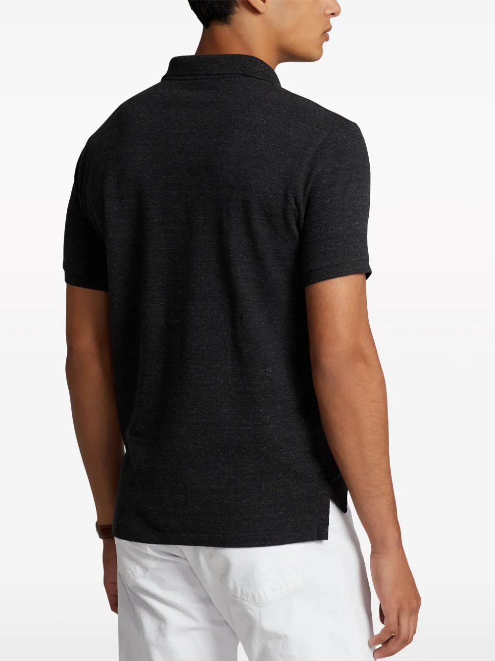 RALPH LAUREN The Iconic Mesh Polo Shirt Black Marl Heather