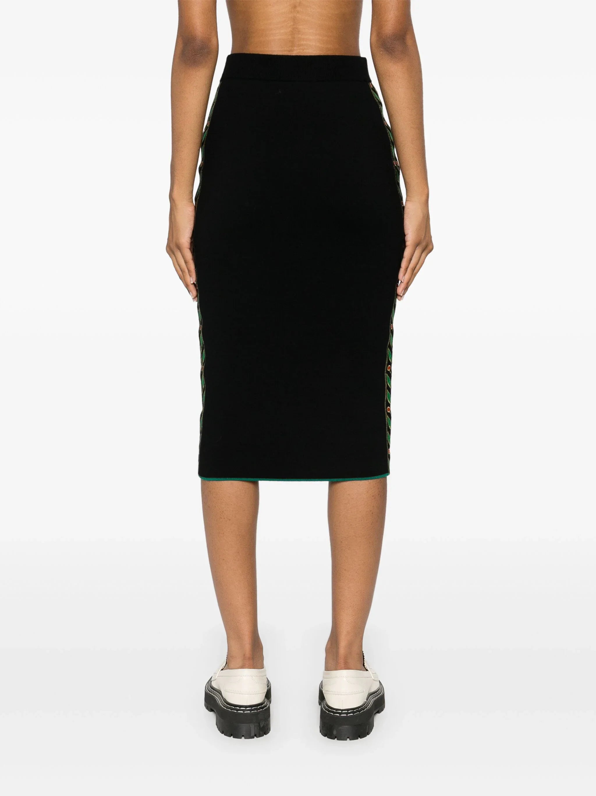 CASABLANCA WOMEN Embroidered Laurel Skirt Black