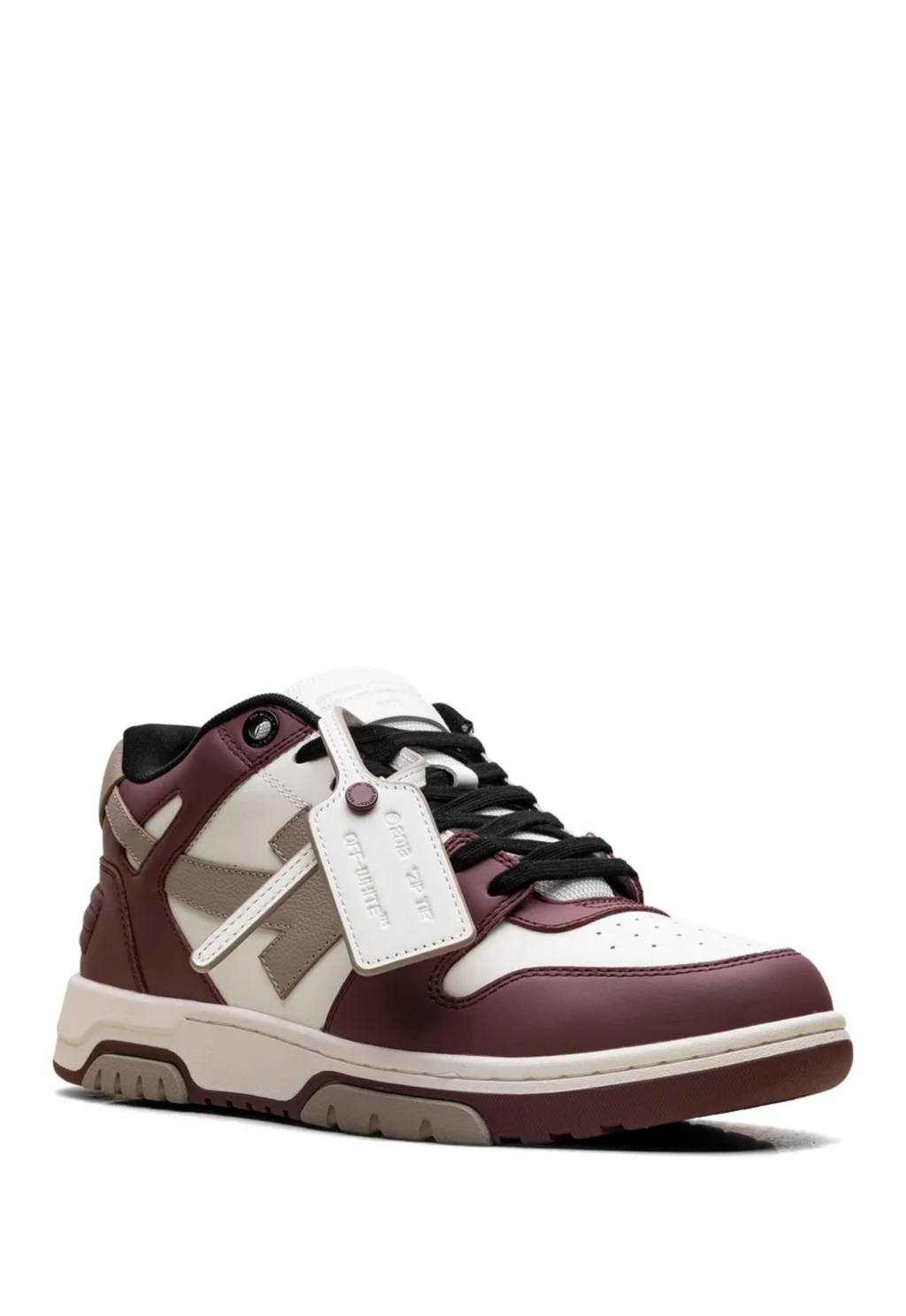 OFF WHITE MENS Out Of Office Sneakers White/Burgundy