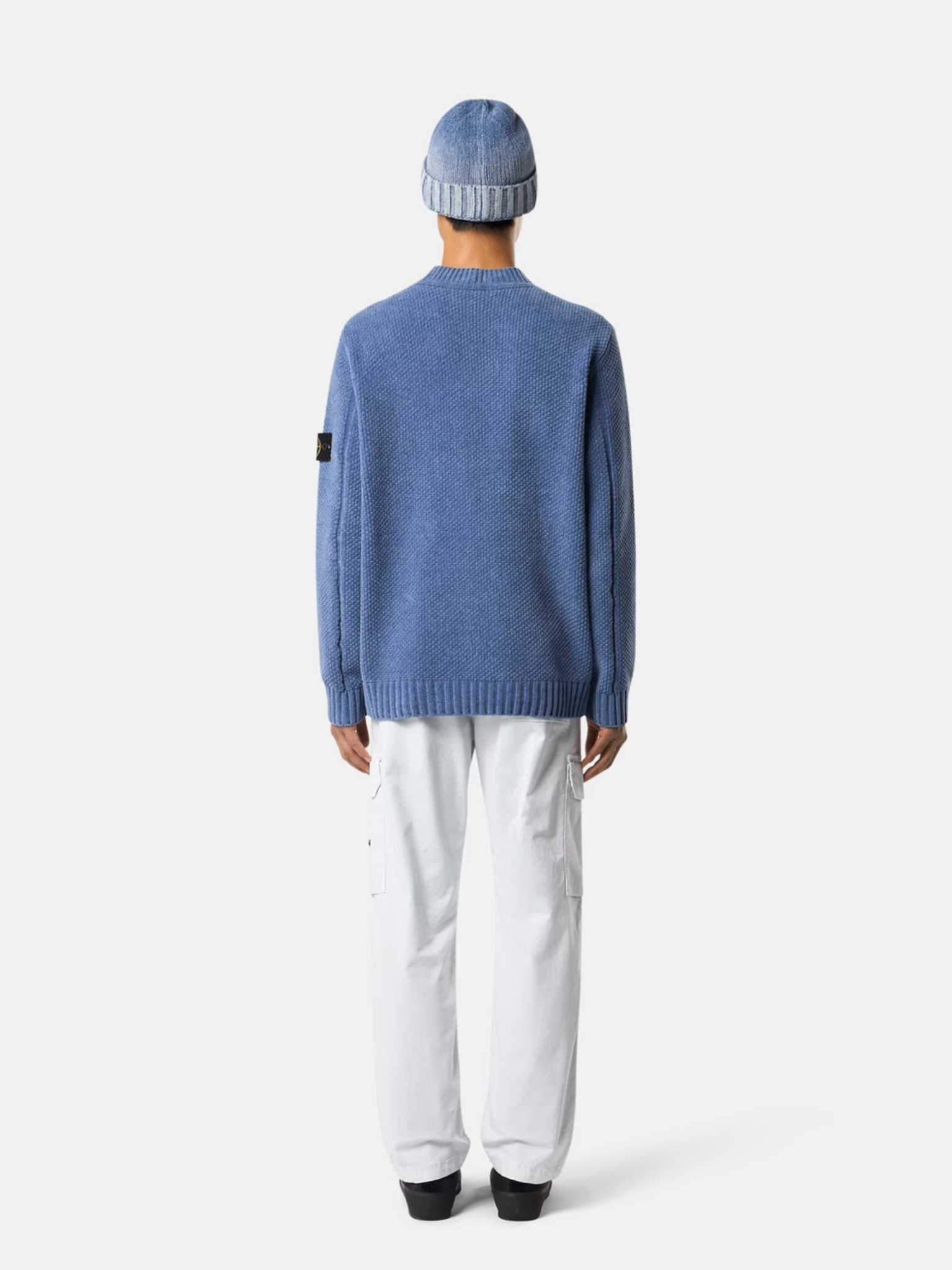 STONE ISLAND Knit Mock Neck Jumper Avio Blue