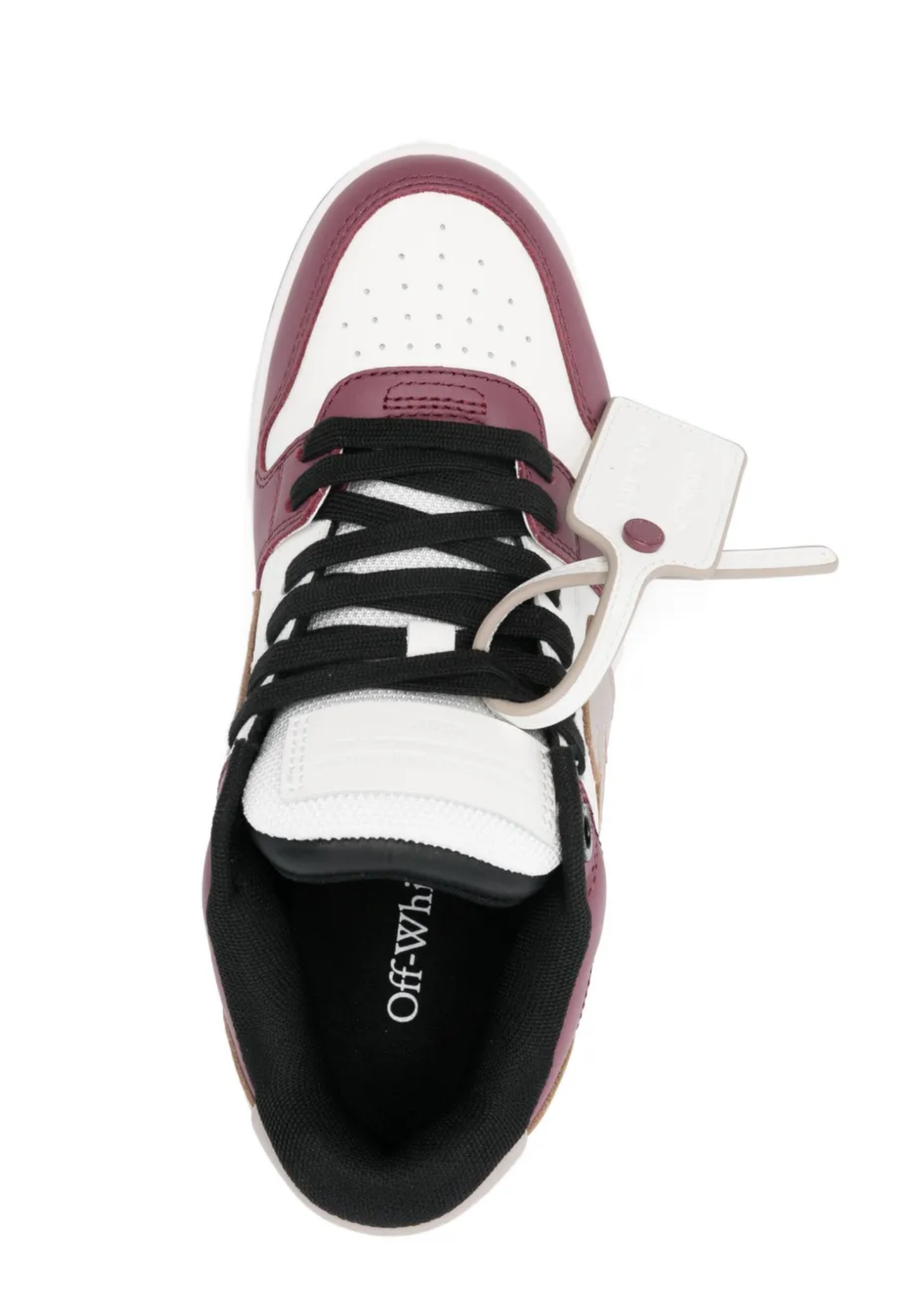 OFF WHITE WOMENS Out Of Office Sneakers White/Burgundy