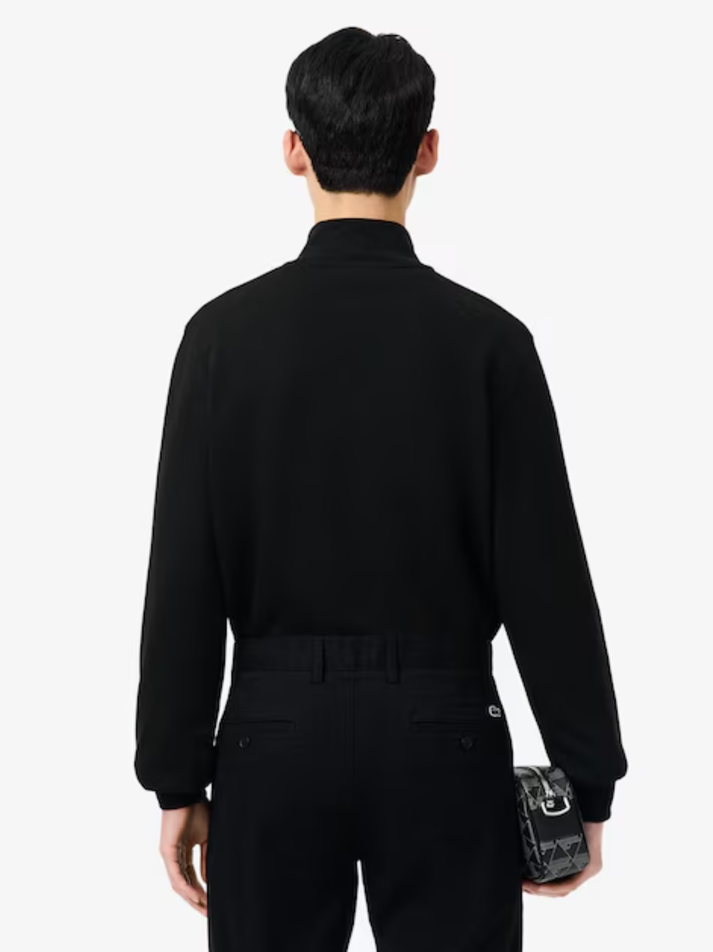 LACOSTE High Neck Zipped Fleece Sweatshirt Black