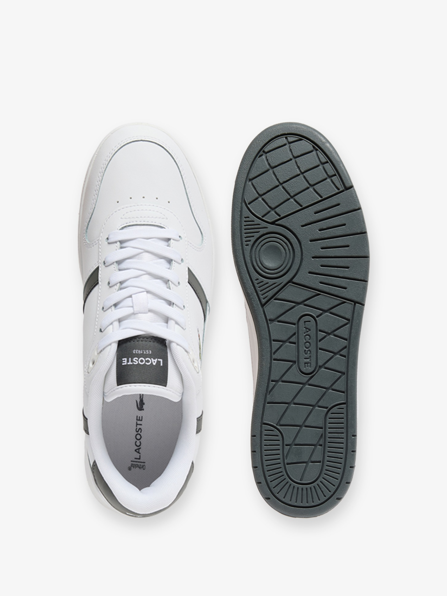 LACOSTE T-Clip Set Leather Sneakers White/Grey