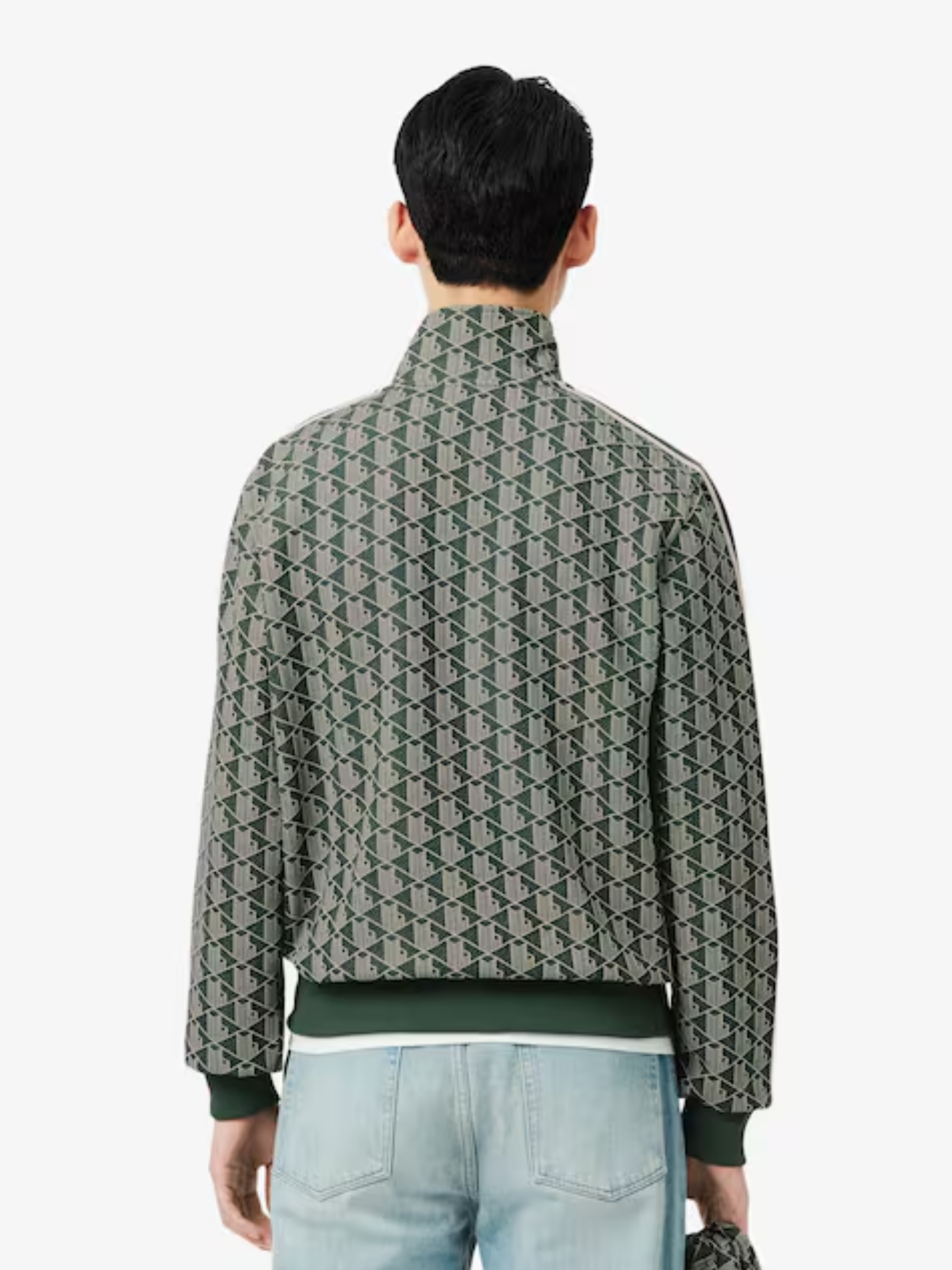 LACOSTE Paris Zip-Up Jacquard Track Jacket Green