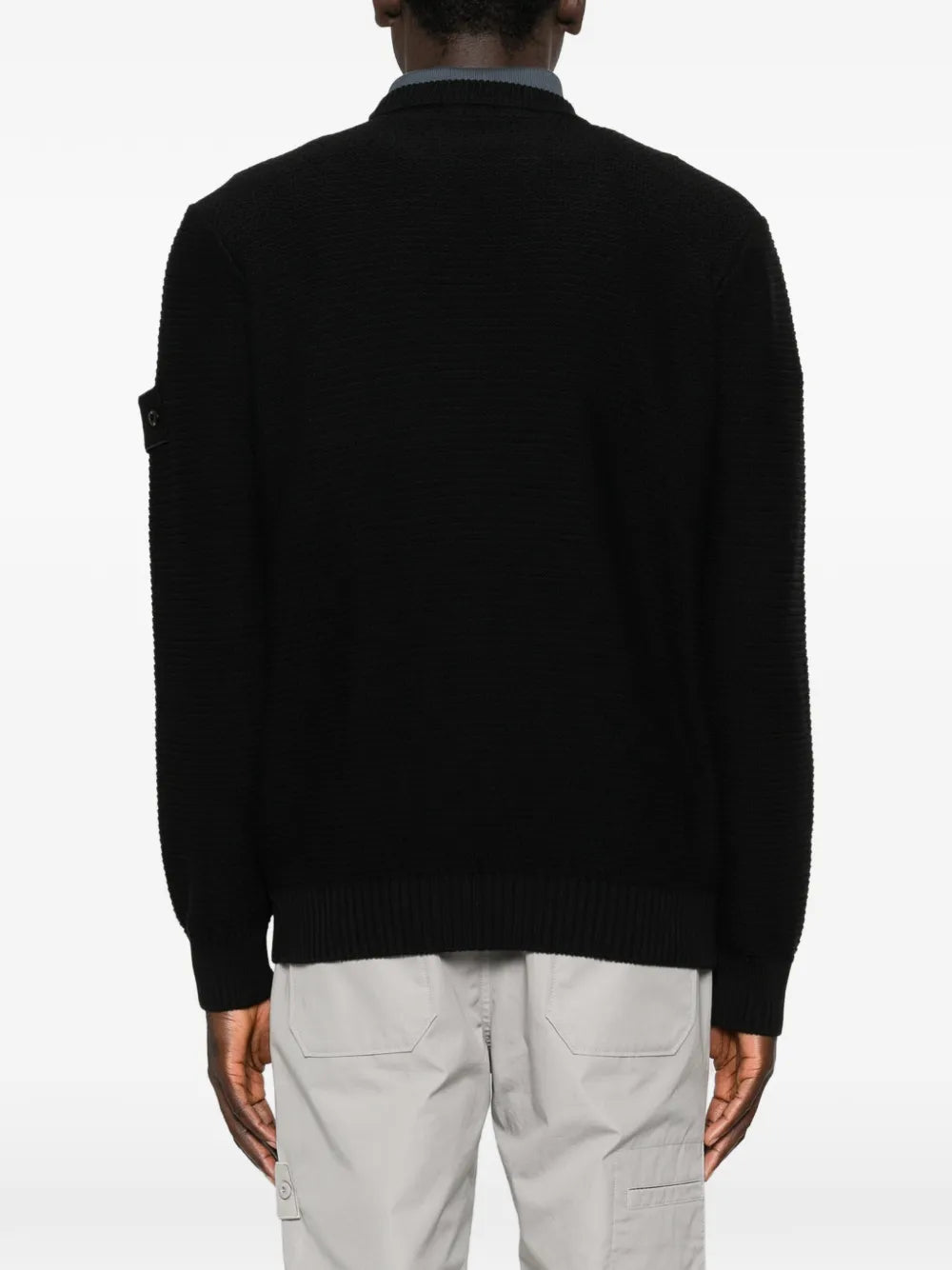 STONE ISLAND Ribbed Crewneck Sweater Black