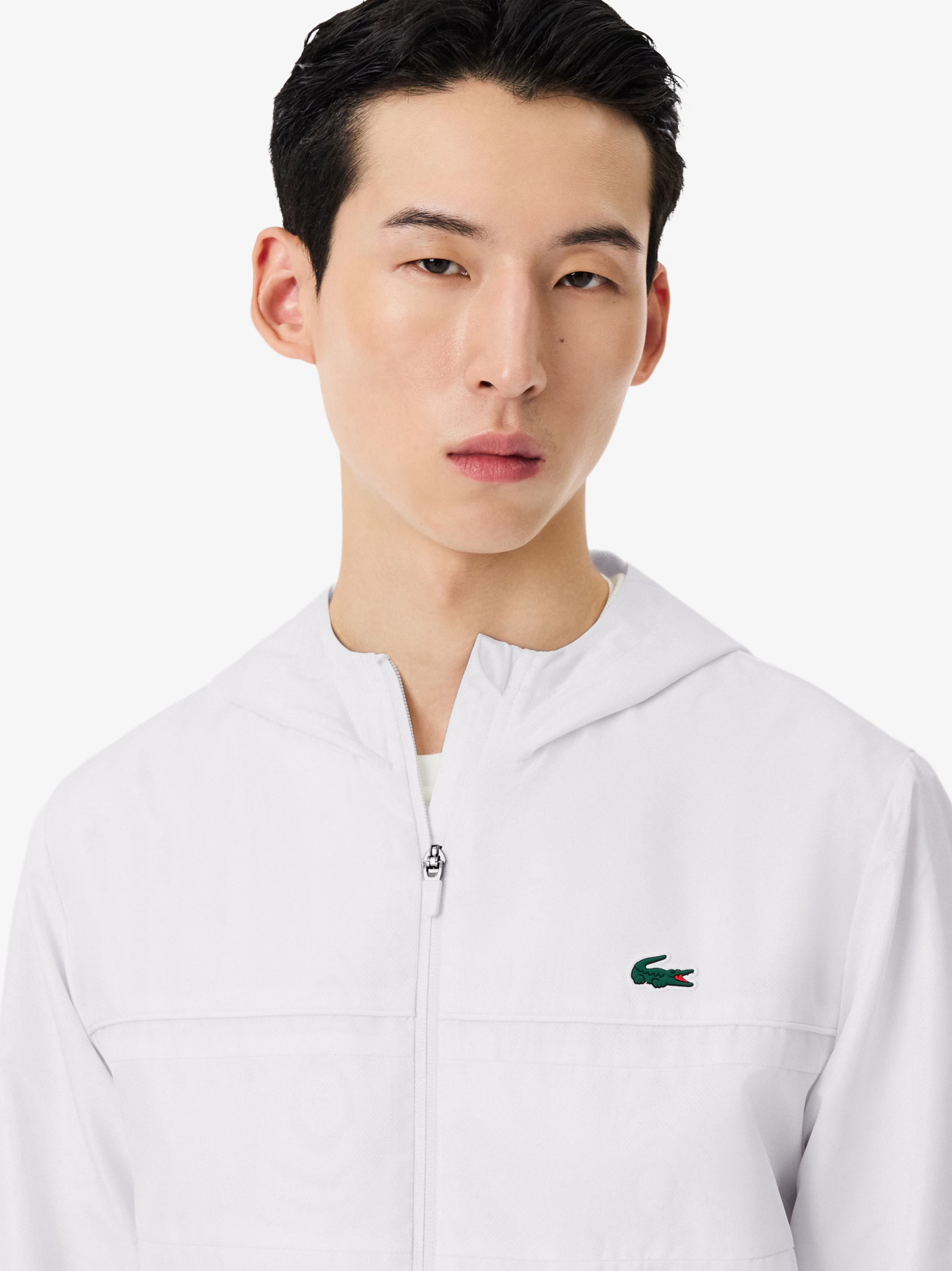 LACOSTE Water-Repellent Sport Track Jacket White