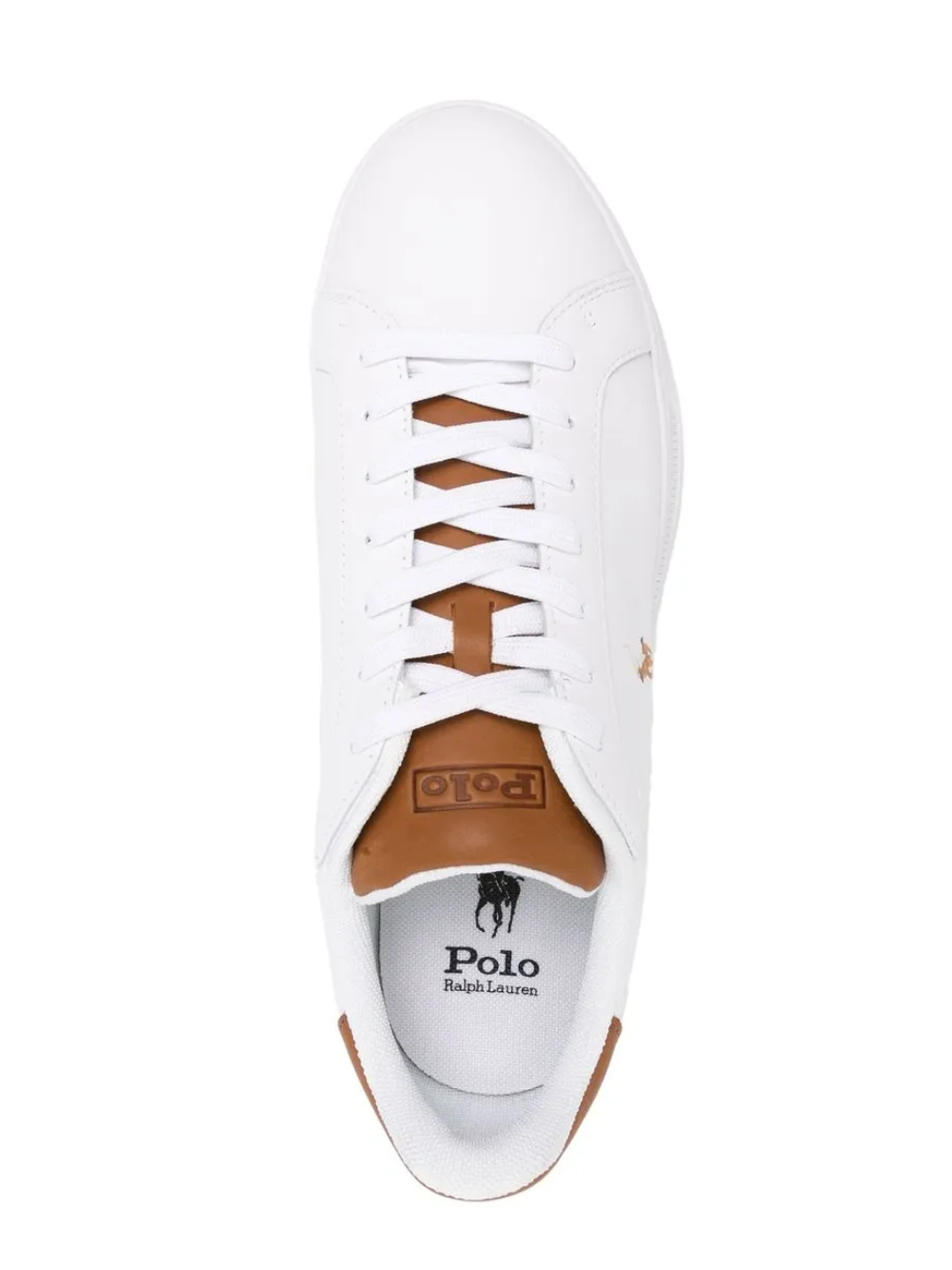 RALPH LAUREN Heritage Court II Leather Sneakers White/Tan