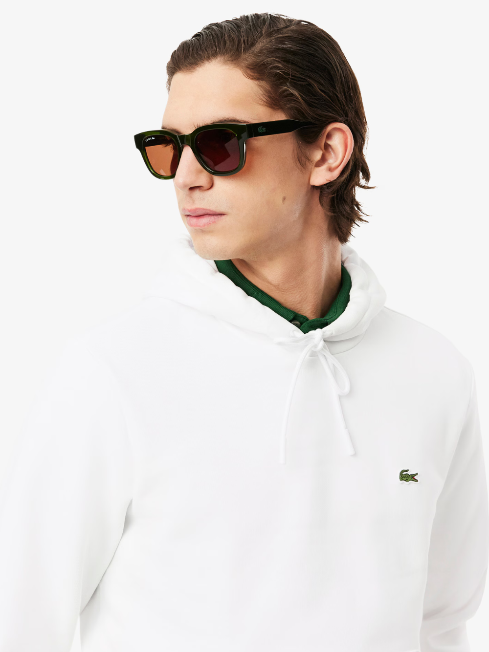 LACOSTE Fleece Hoodie White