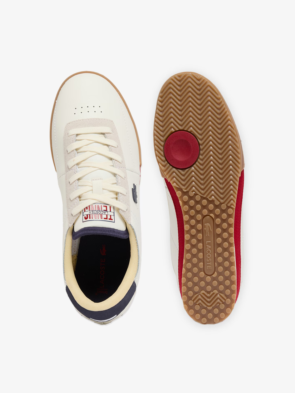 LACOSTE Aura Leather Sneakers White/Navy/Red