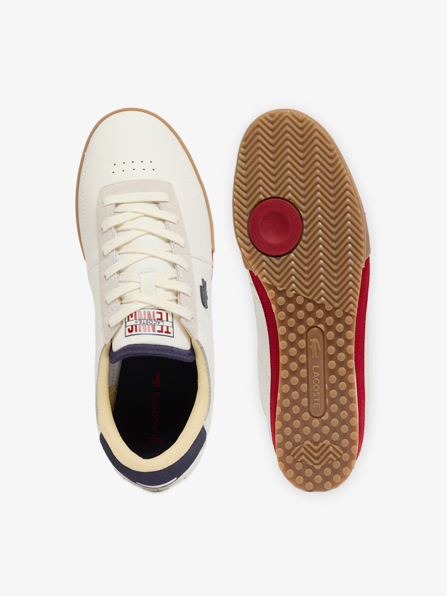 LACOSTE Aura Leather Sneakers White/Navy/Red