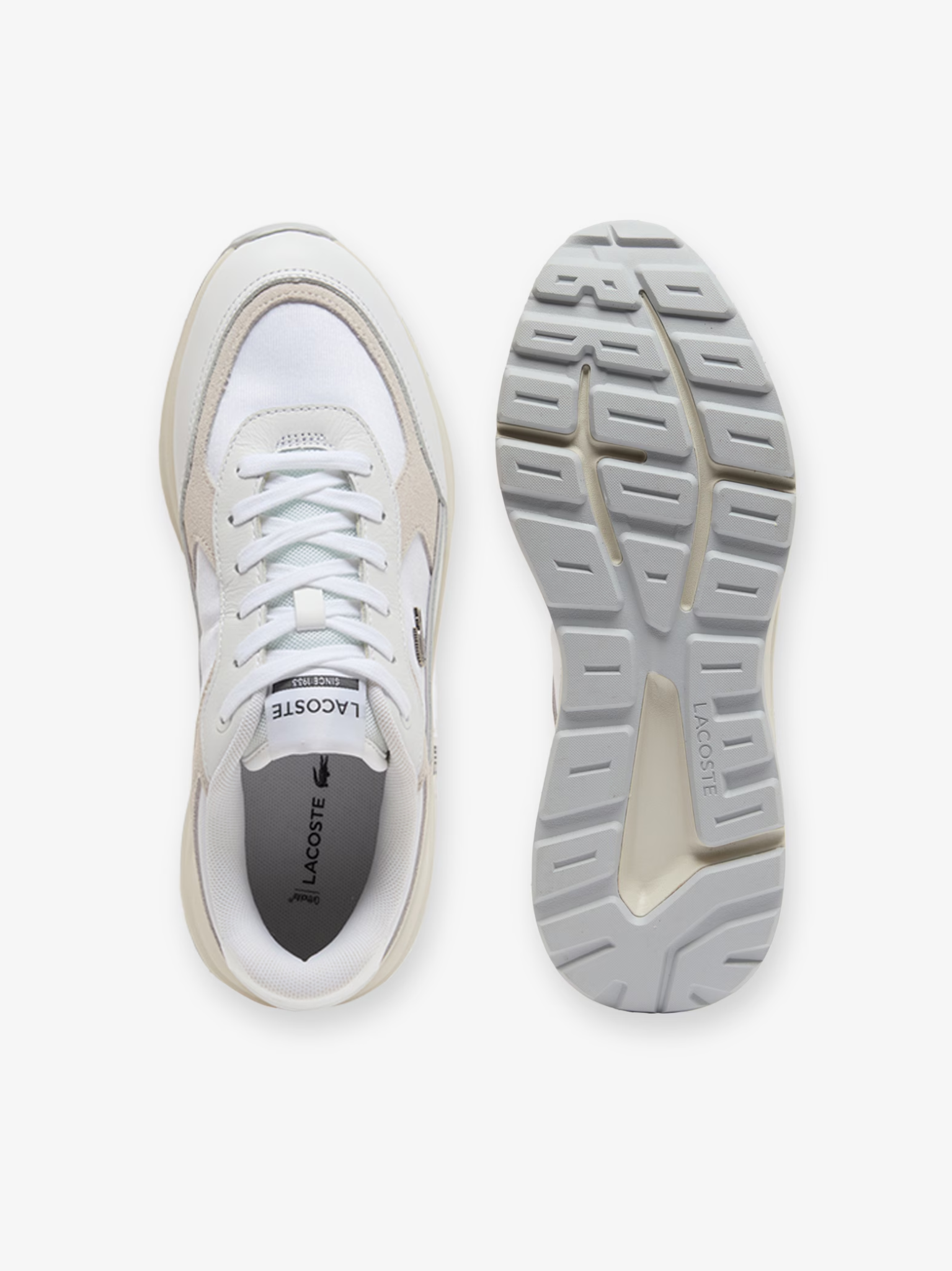 LACOSTE Run Set Suede Sneakers White/Off White