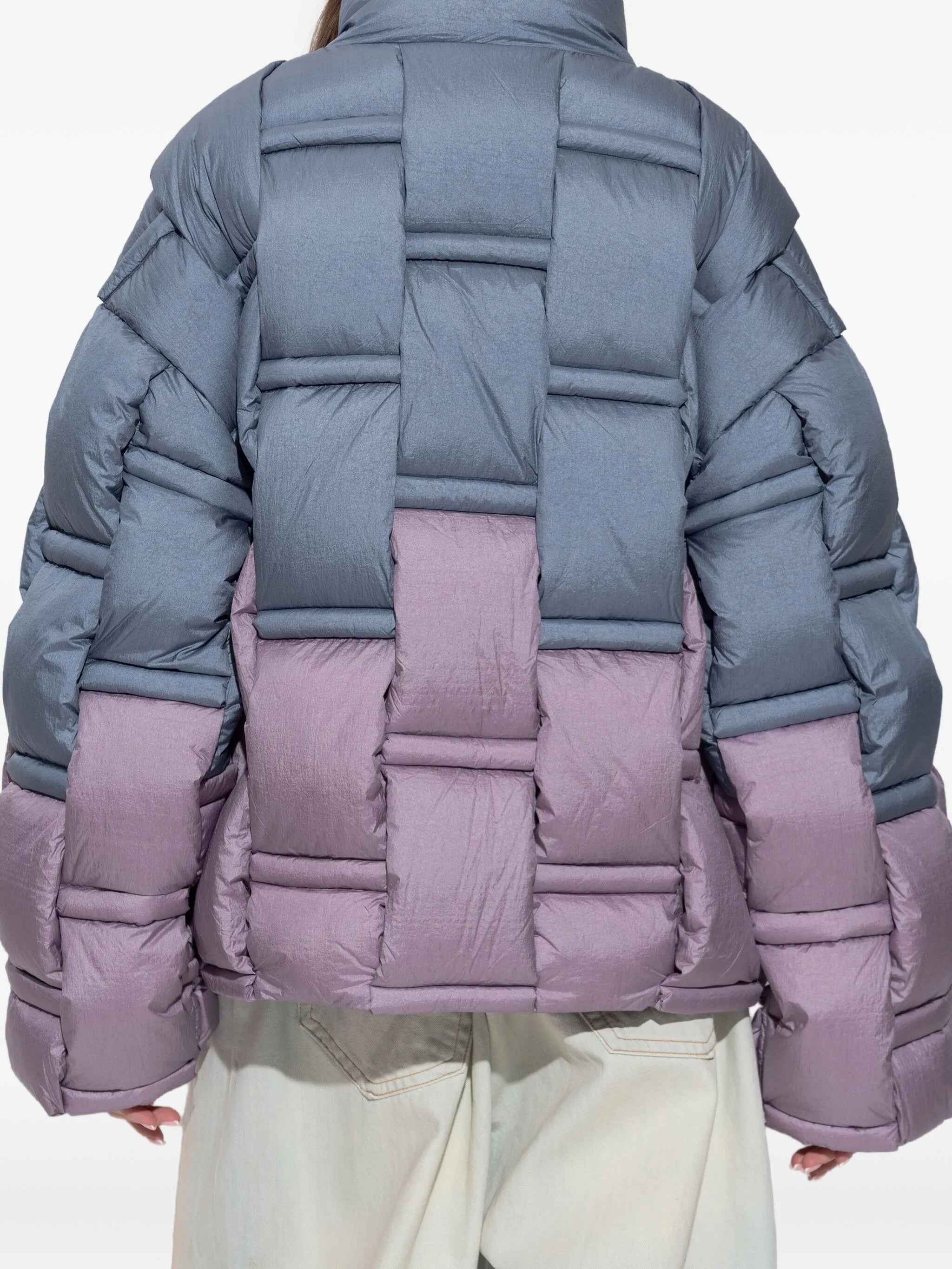 RAXXY Two-toned Puffer Jacket Metallic Blue Powder Pink