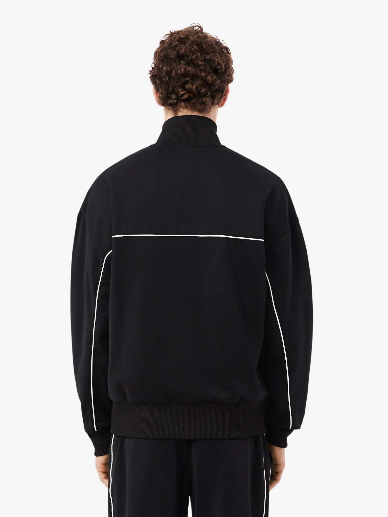 LACOSTE Trim Accent Zipped Sweatshirt Black
