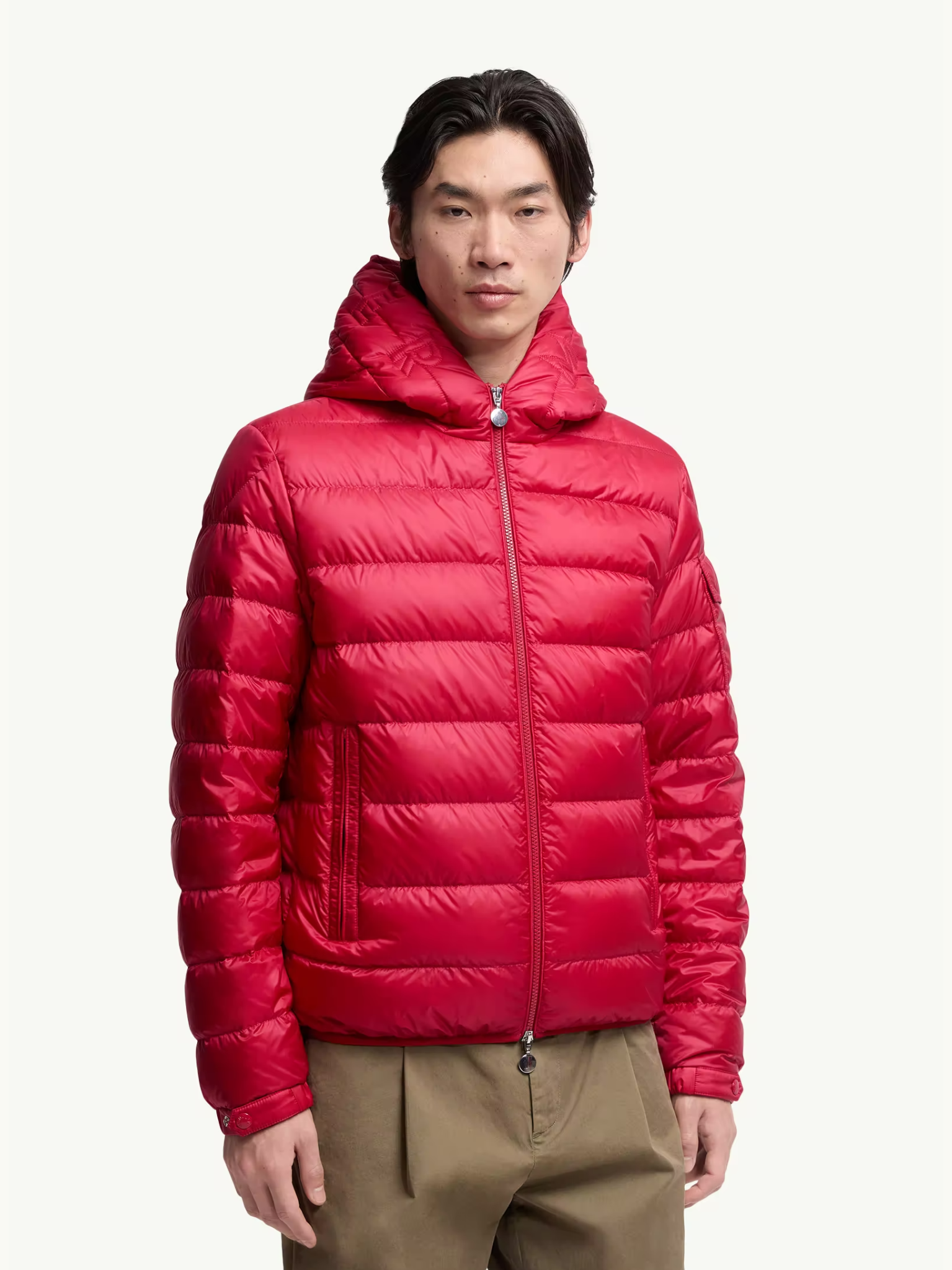 MONCLER Najan Hooded Short Down Jacket Red