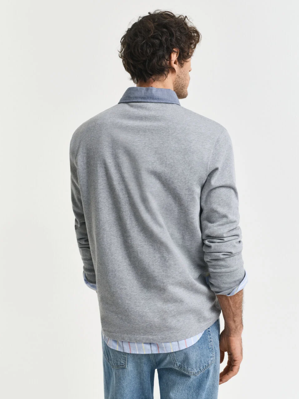 GANT Chambray Collar Heavy Rugger Grey Melange