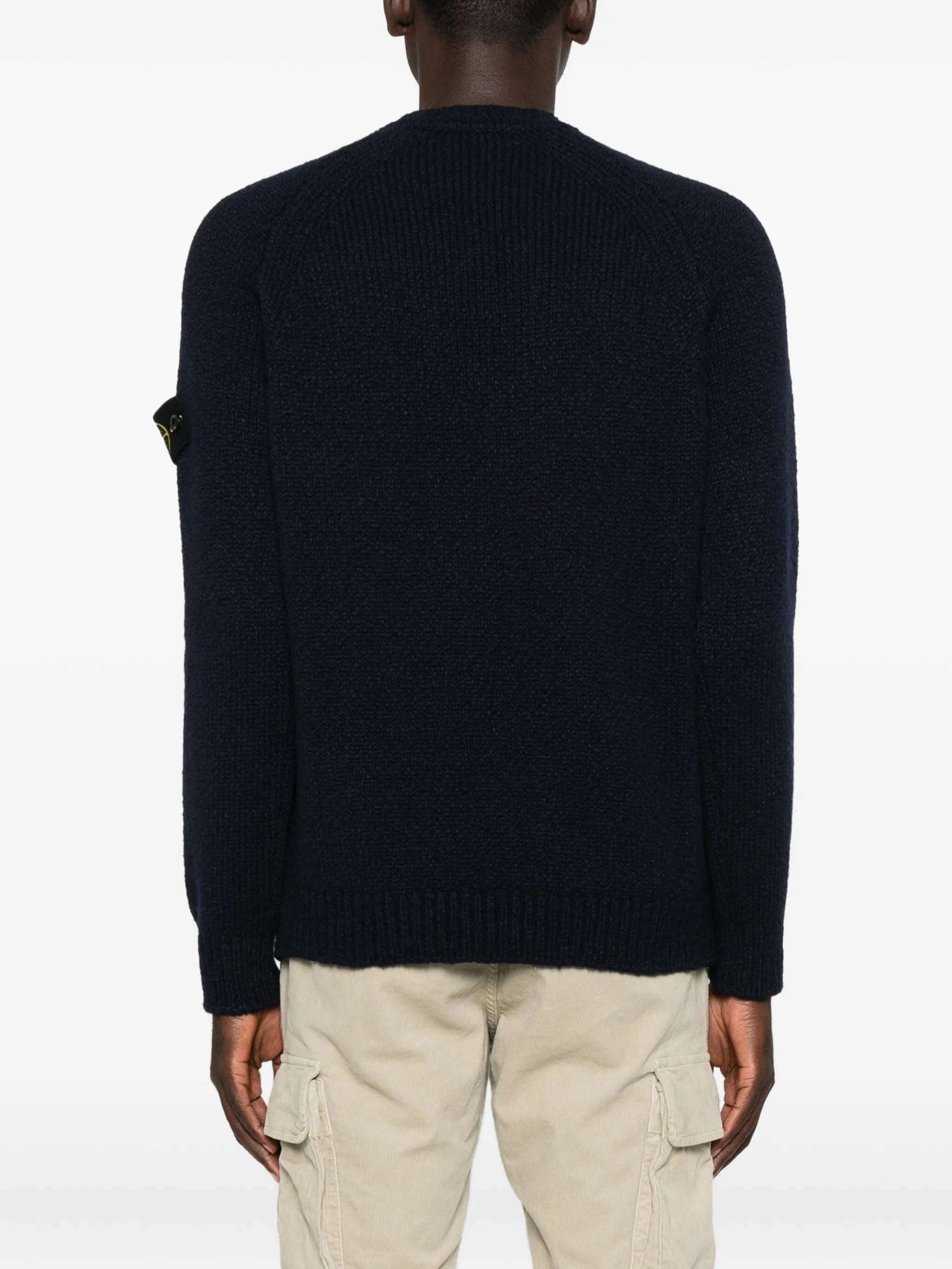 STONE ISLAND Crewneck Wool Sweater Navy