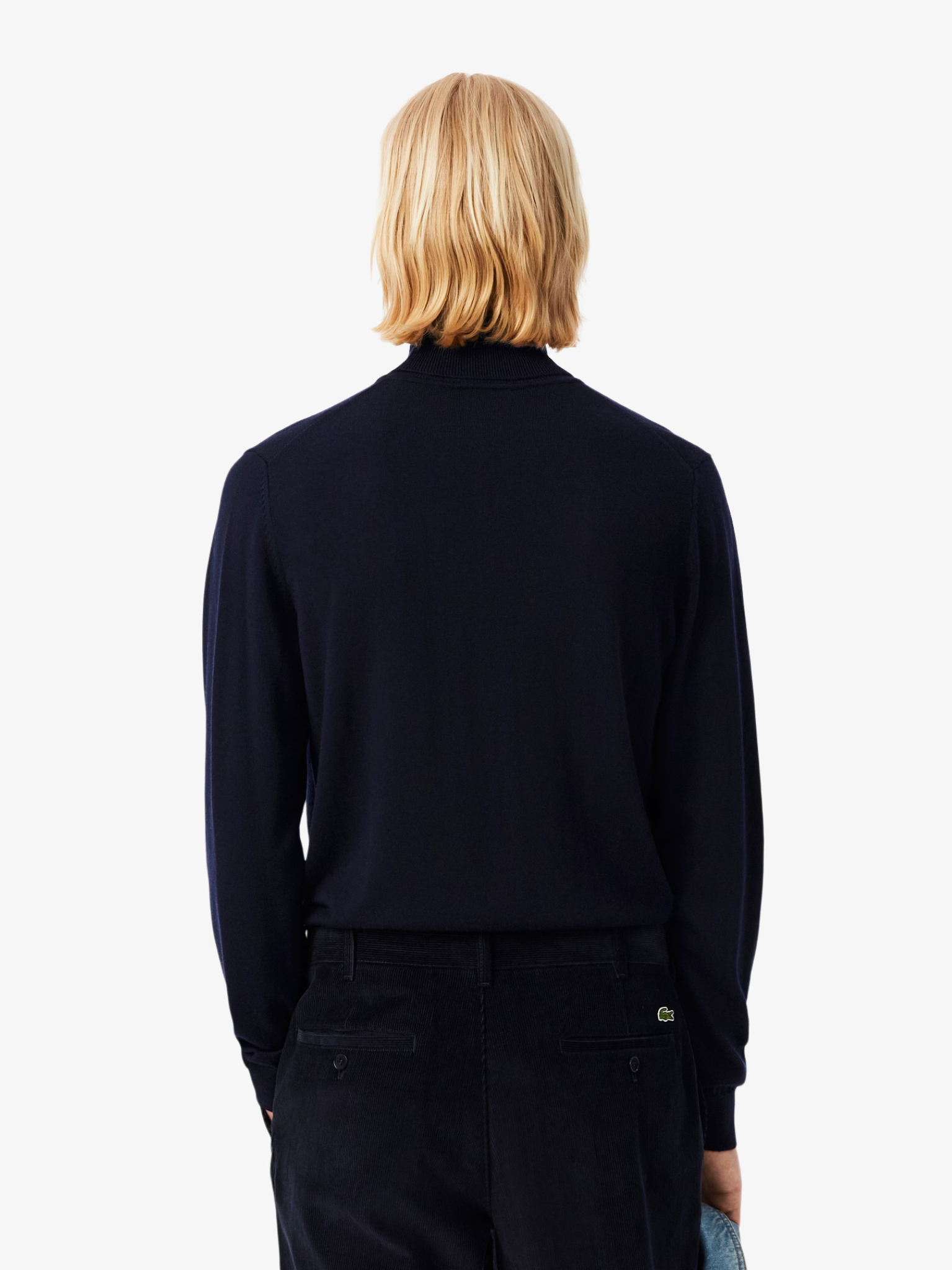 LACOSTE Merino Wool Roll Neck Sweater Midnight Blue