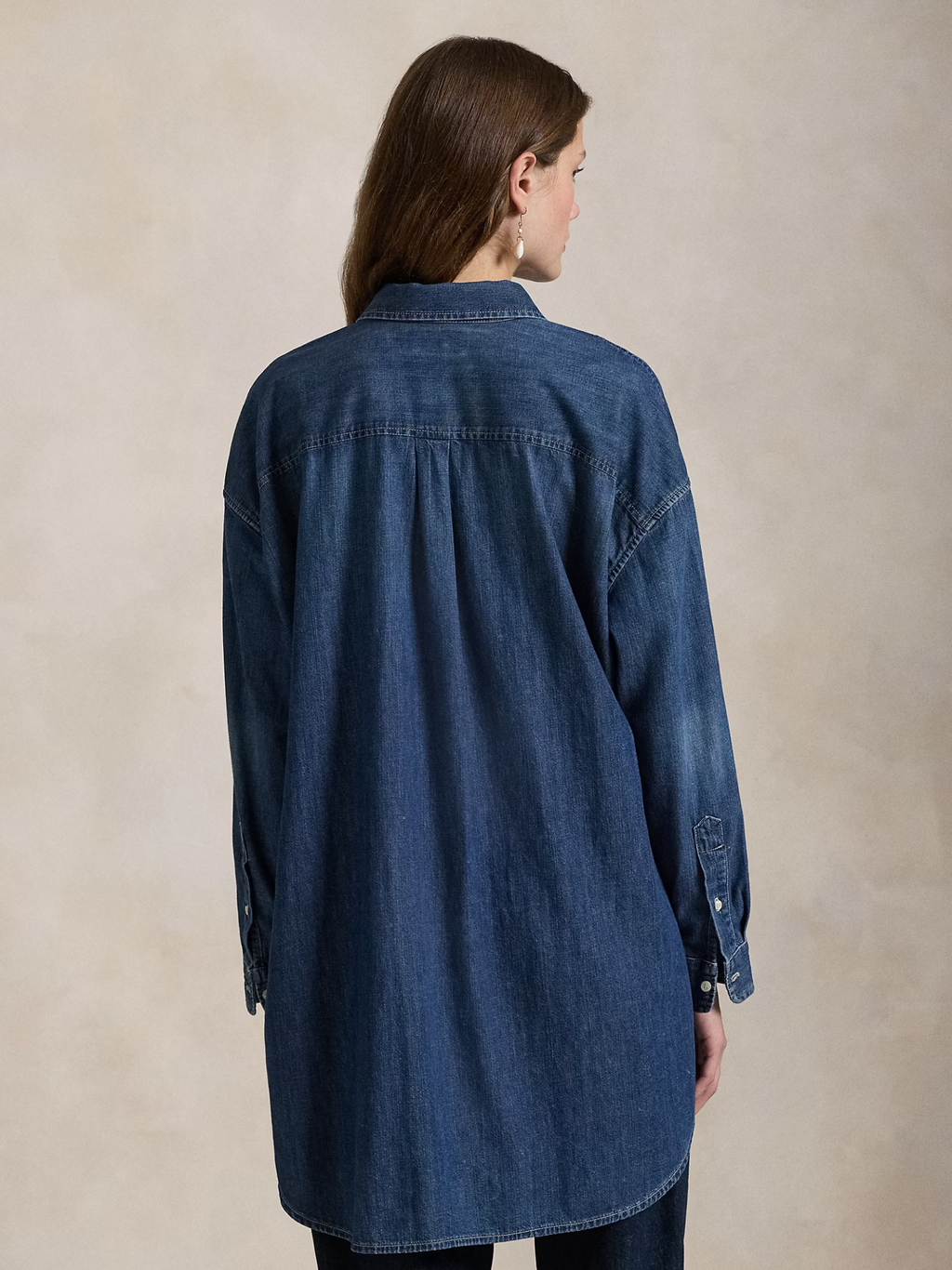 RALPH LAUREN WOMEN Oversize Fit Denim Shirt Remy Wash