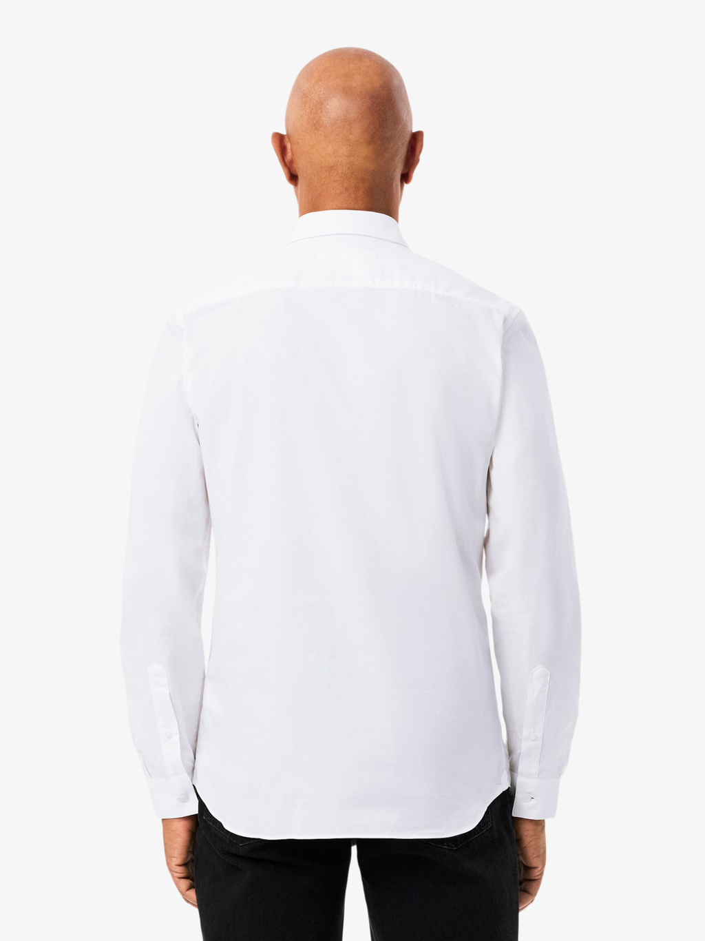 LACOSTE Slim Fit Stretch Poplin Shirt White/Green