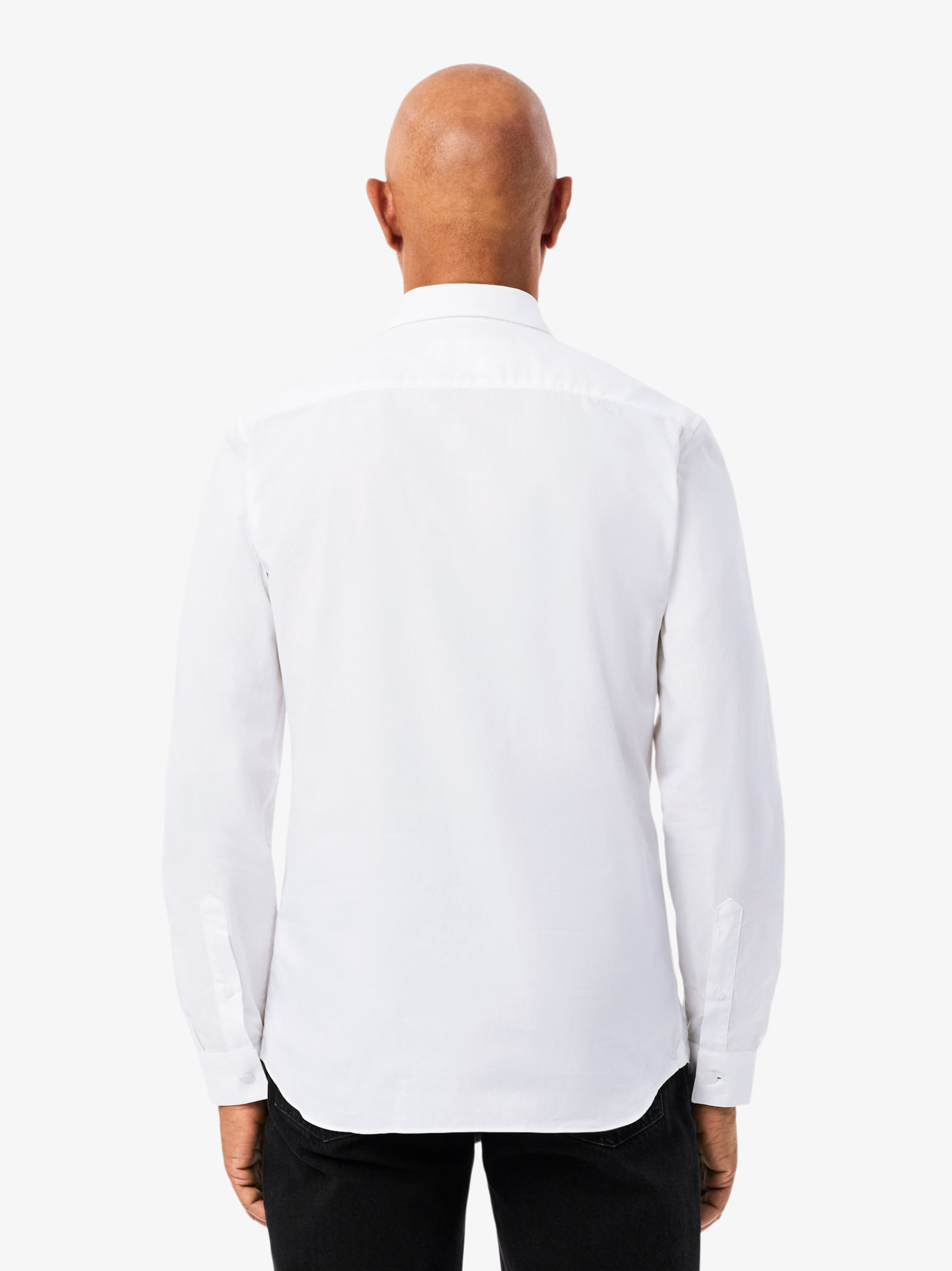 LACOSTE Slim Fit Stretch Poplin Shirt White/Green