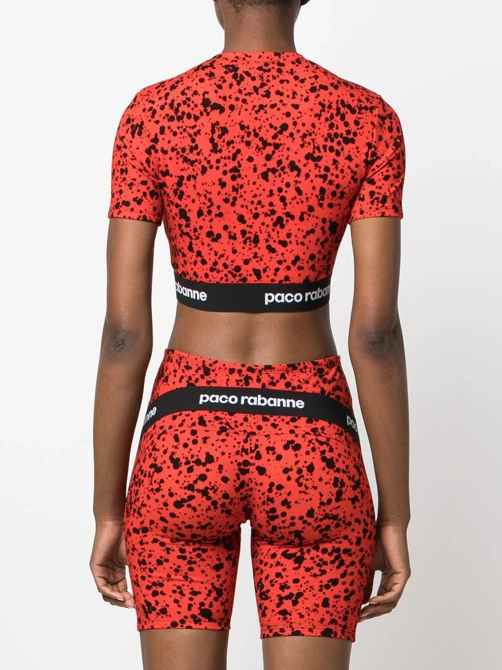 PACO RABANNE WOMEN Spotted Crop Top Red