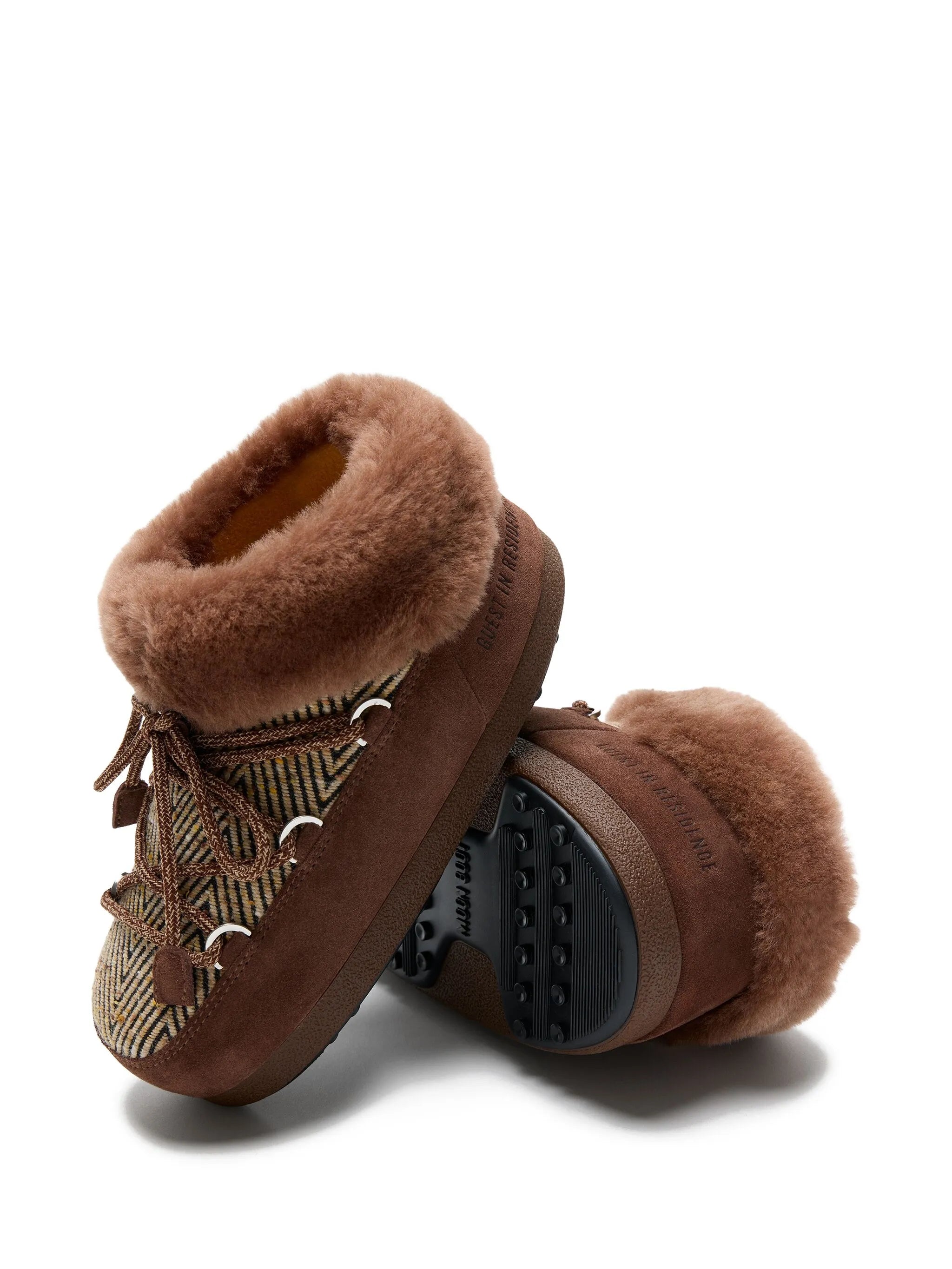 MOON BOOT x Guest In Residence Evx Chalet Faux Fur Mules Cocoa