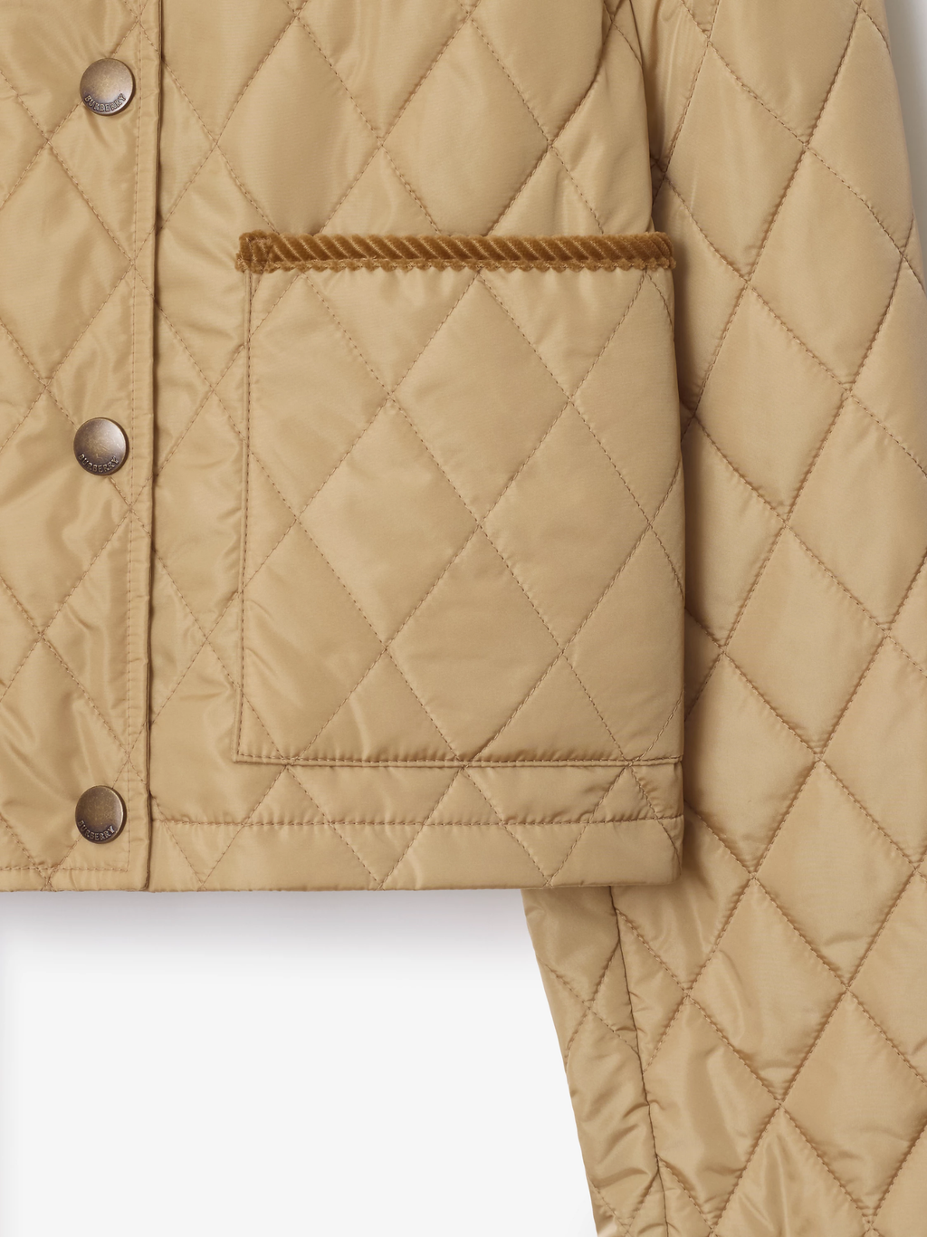 BURBERRY WOMEN Cropped Quilted Jacket Beige