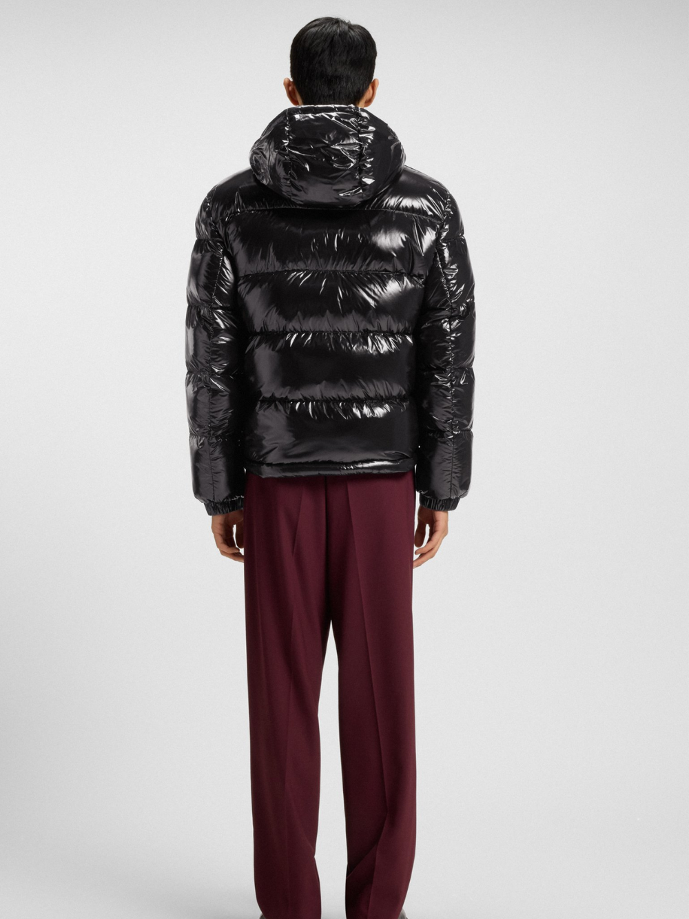 HUGO Baro2541 Water-Repellent Puffer Jacket In Gloss Fabric Black
