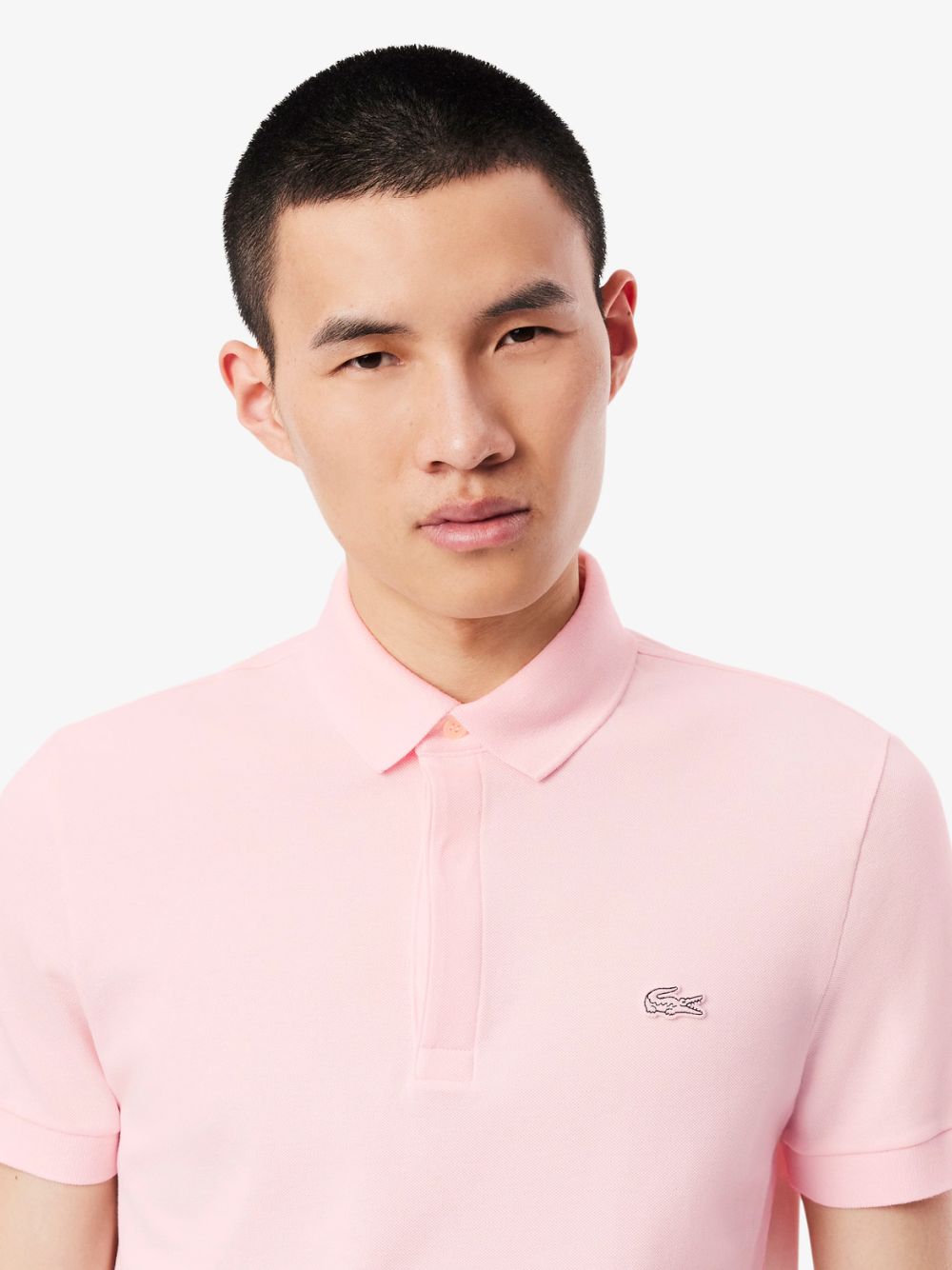 LACOSTE Regular Fit Paris Stretch Piqué Polo Shirt Light Pink