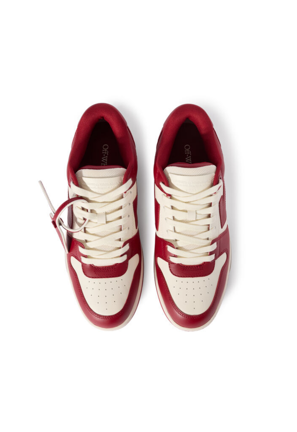 OFF WHITE MENS Out Of Office Sneakers Off White/Coral Red