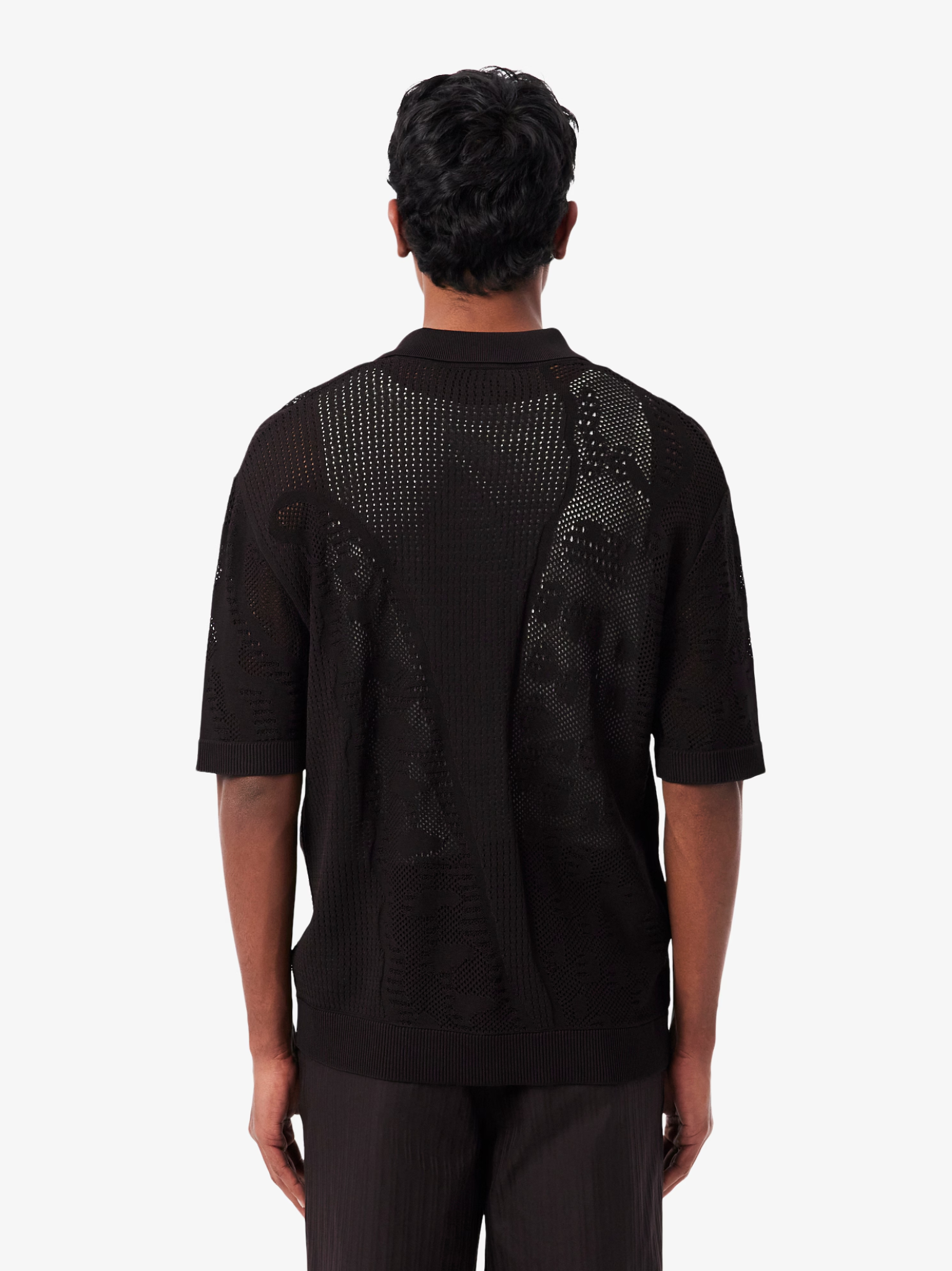 LACOSTE Lacy Knit Crocodile Shirt Brown