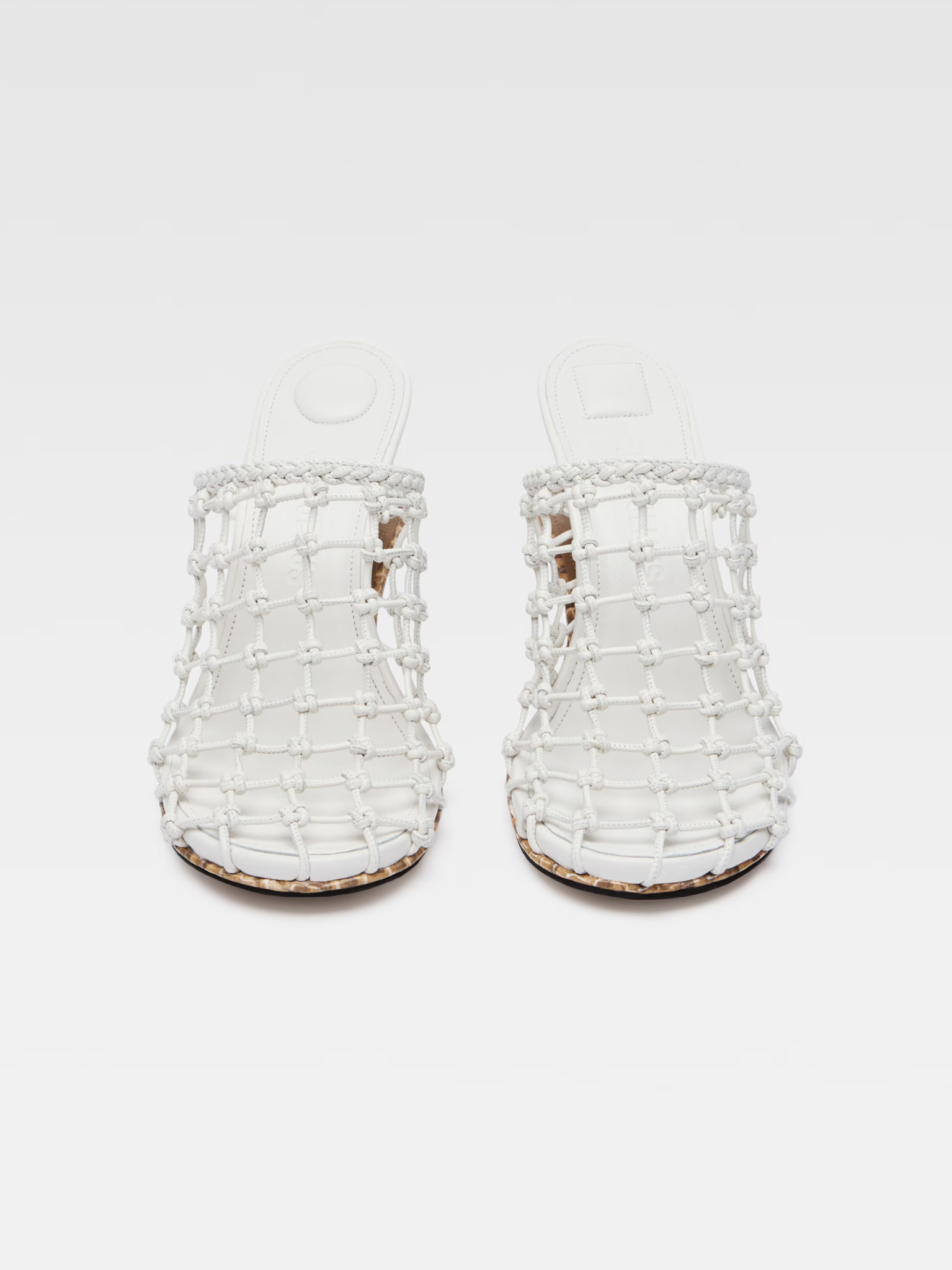 JACQUEMUS WOMEN Les Doubles Tresses Wedge Mules Off-White