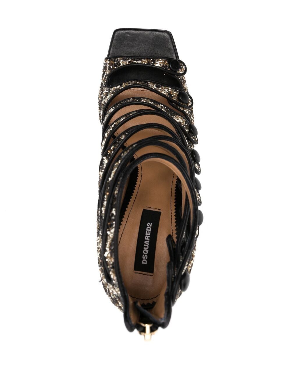DSQUARED2 WOMEN Glitter-Embellished Leopard-print Sandals Brown