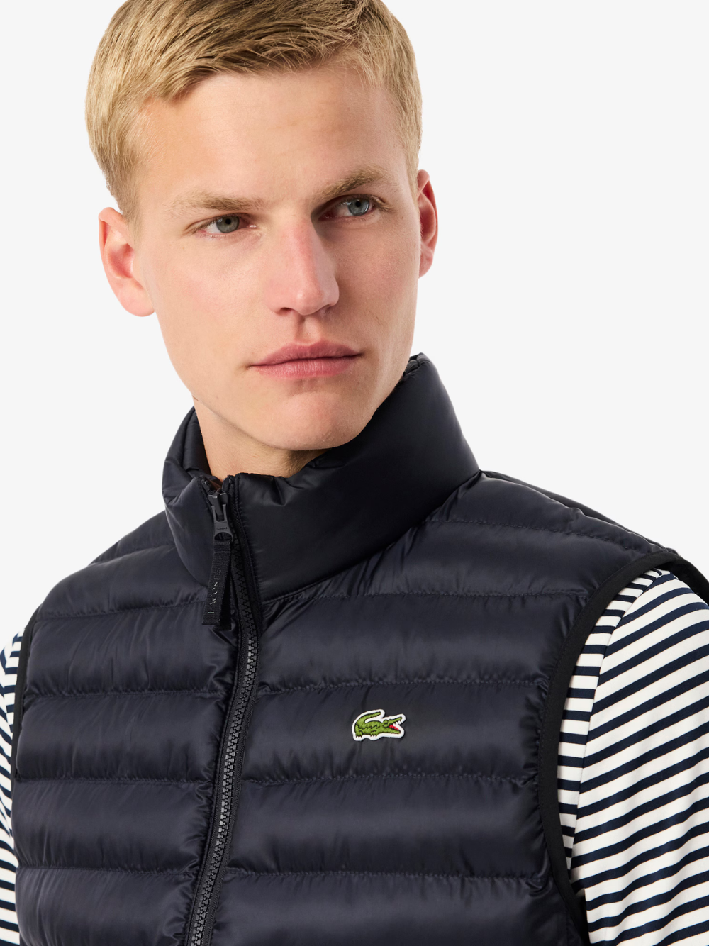 LACOSTE Water-Repellent Puffed Vest Navy