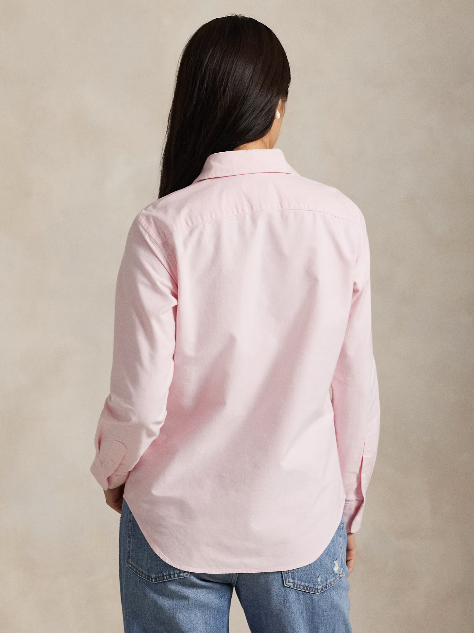 RALPH LAUREN WOMEN Slim Fit Oxford Shirt Bath Pink