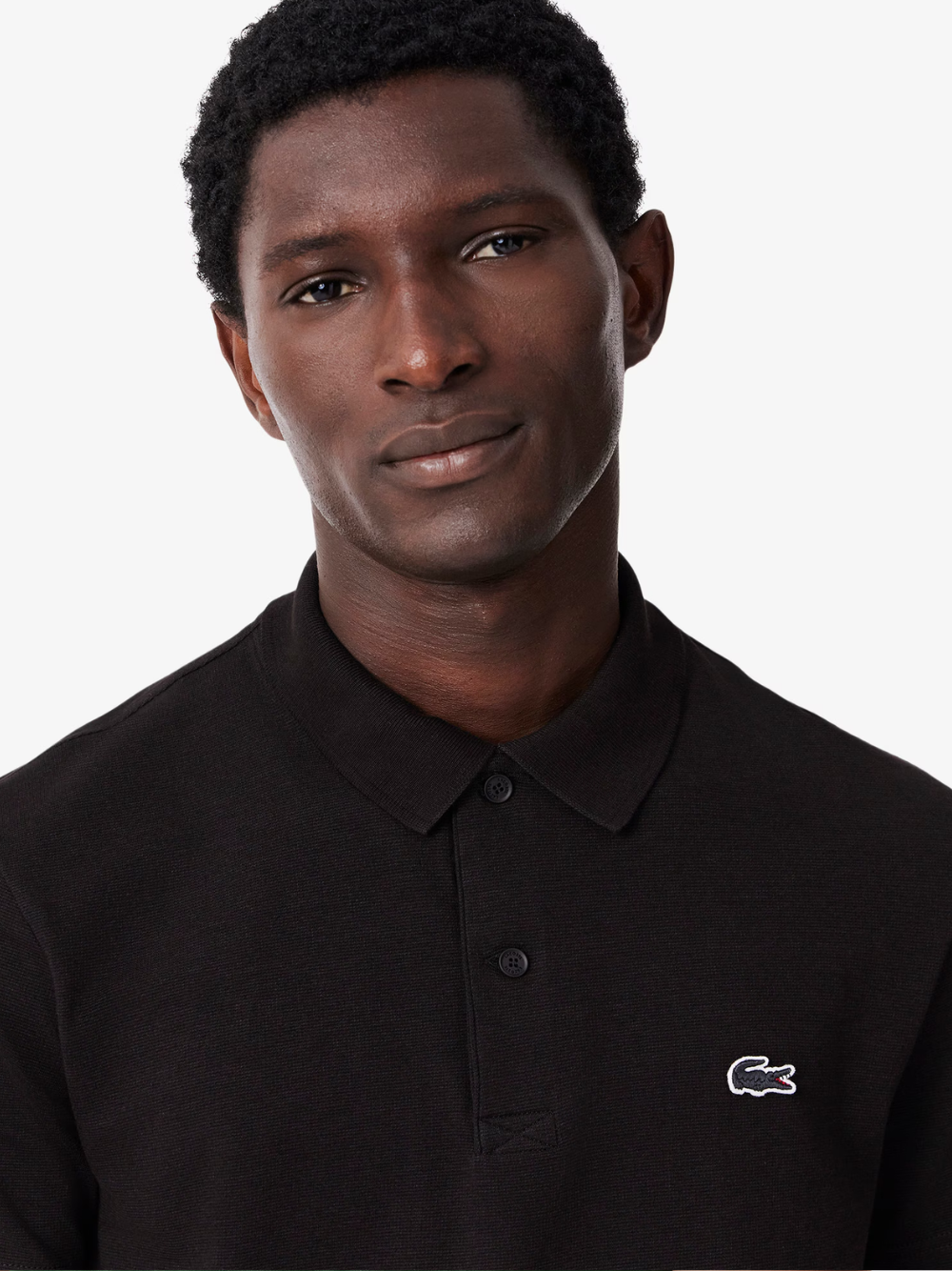LACOSTE Regular Fit Cotton Polyester Blend Polo Shirt Black