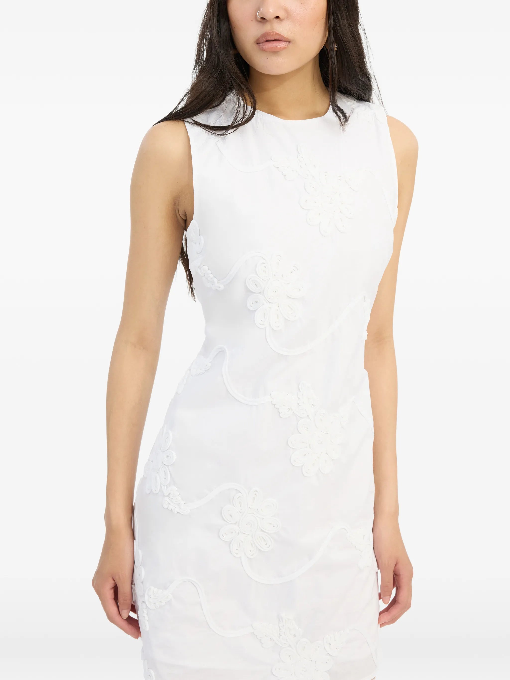 ROTATE BIRGER CHRISTENSEN WOMEN Flower Mini Flared Dress Bright White