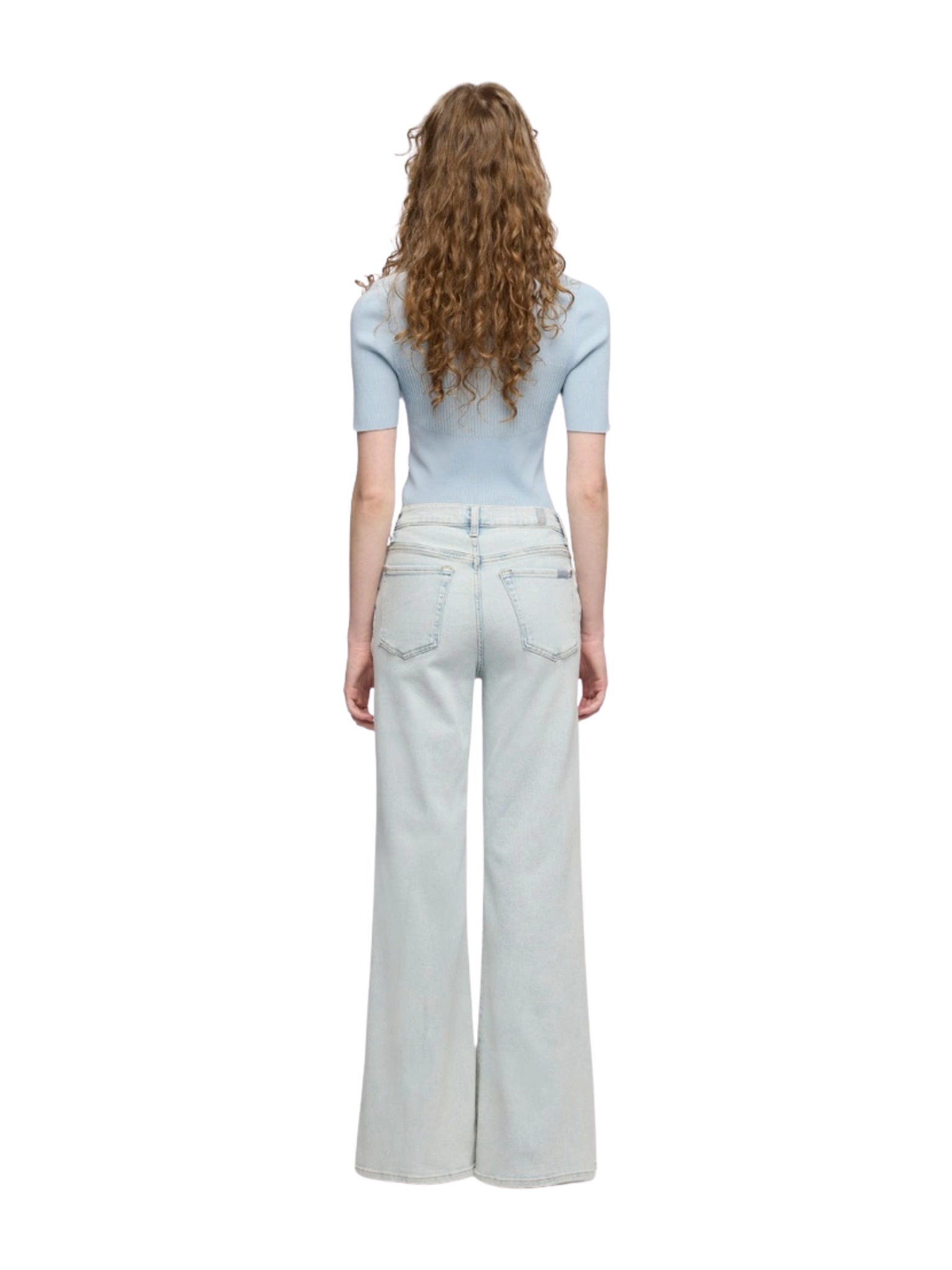 7 FOR ALL MANKIND WOMEN Modern Dojo High Waist Flared Jeans Light Blue