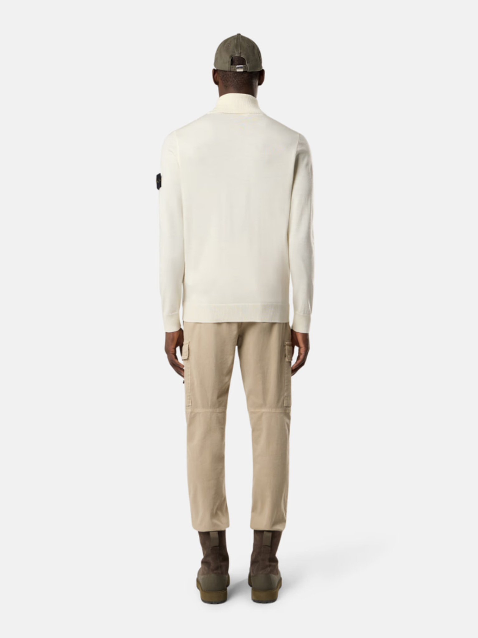 STONE ISLAND Ribbed Turtleneck Jumper Ivory