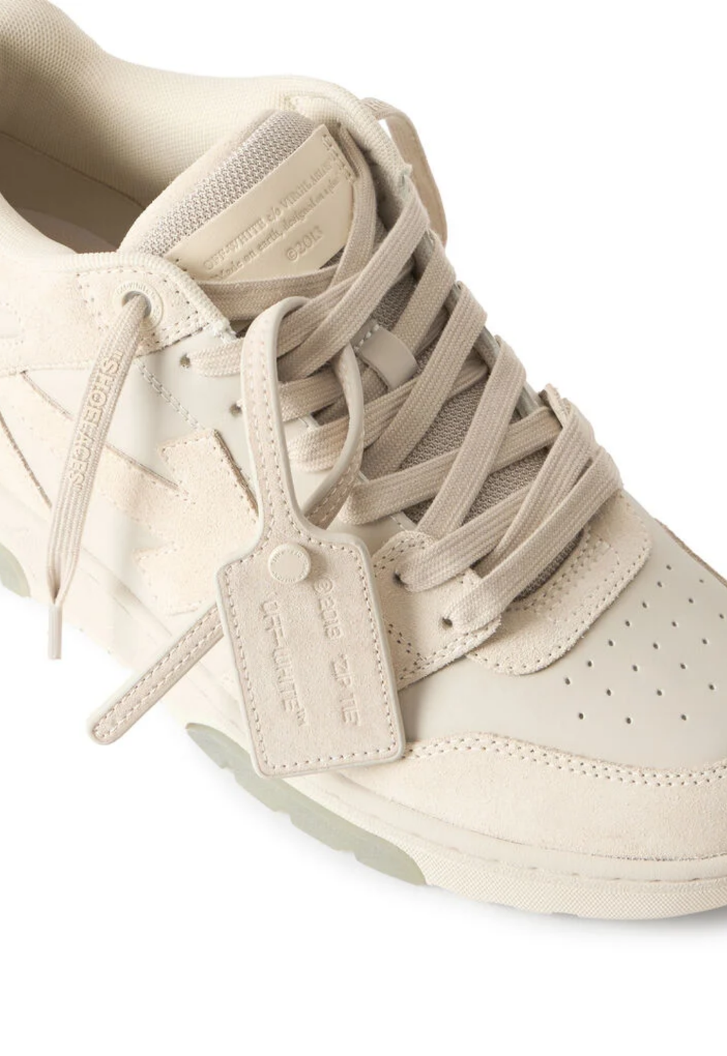OFF WHITE MENS Out Of Office Sneakers Ecru/Ivory Grey