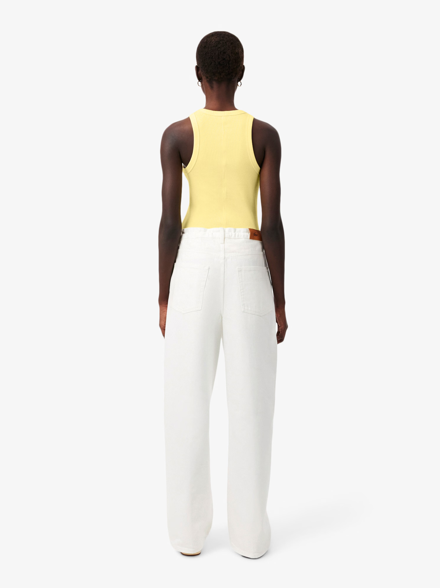 LACOSTE WOMEN Wide Fit Denim Jeans White