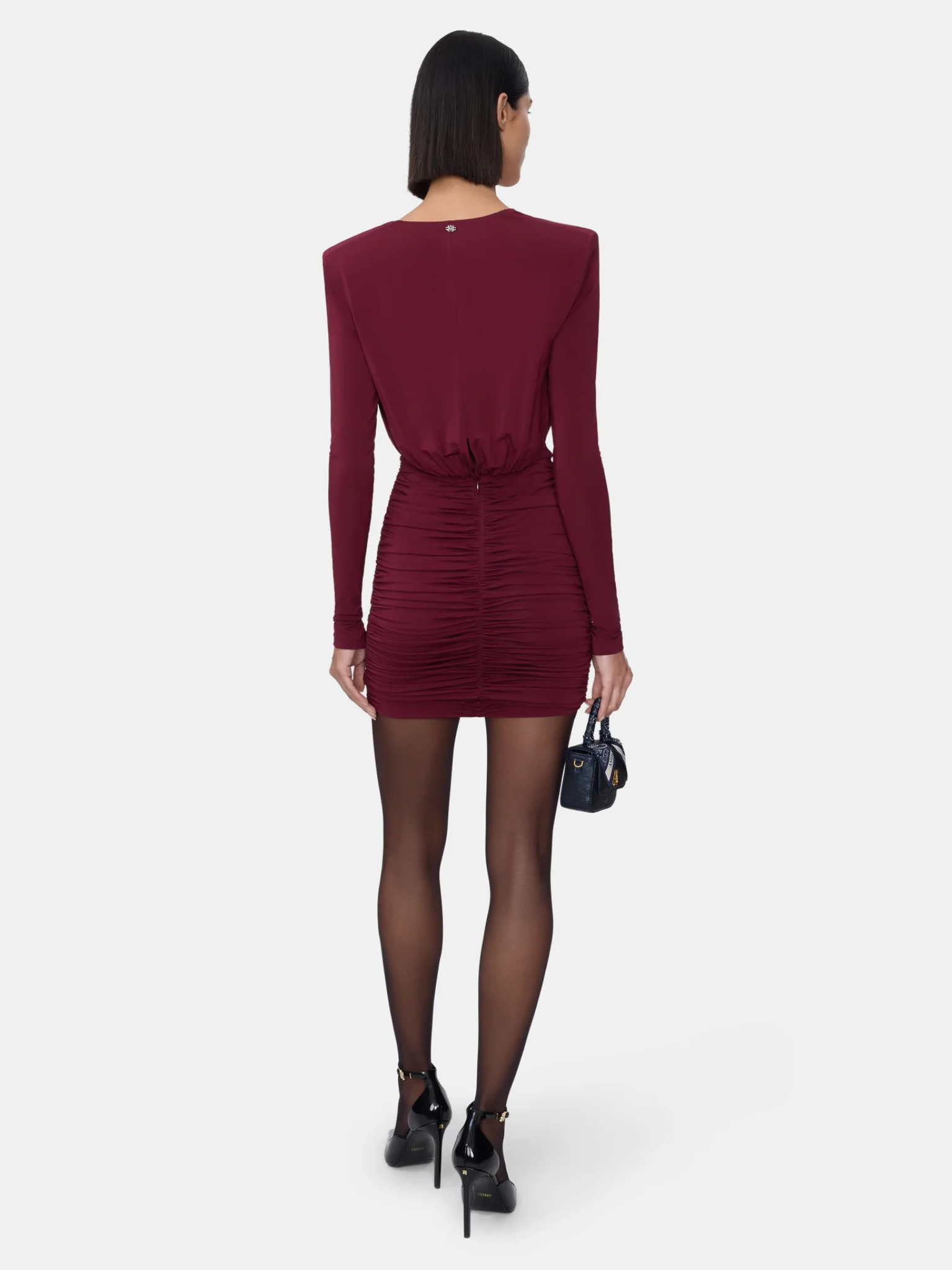 AMIRI WOMEN Cowl Neck Mini Dress Wine