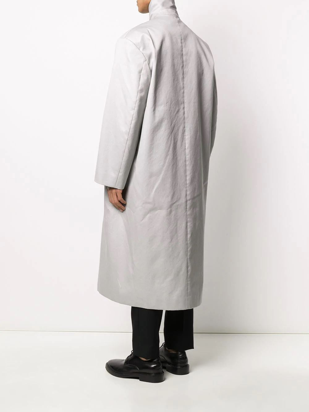 BALENCIAGA Concealed Fastening Trench Coat Grey
