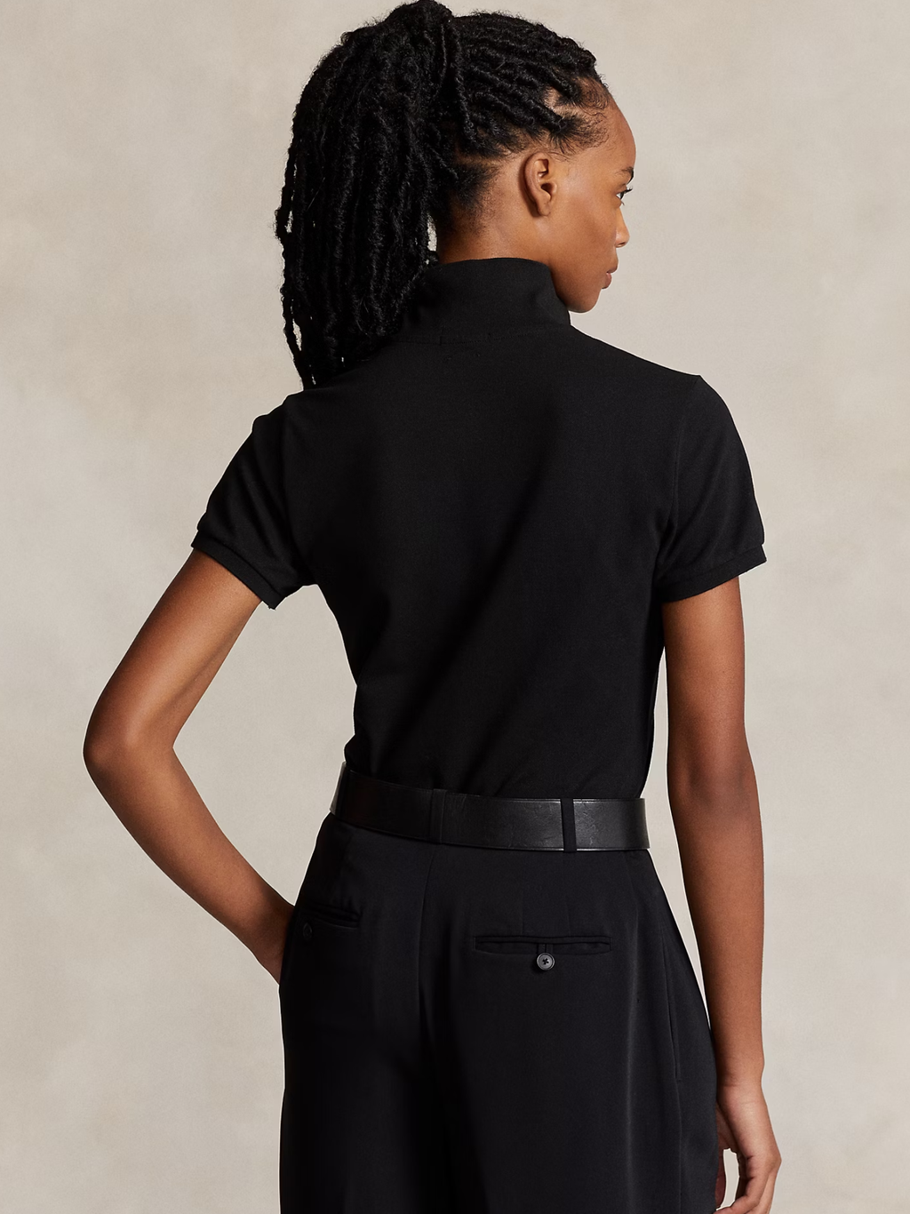 RALPH LAUREN WOMEN Slim fit Stretch Polo Shirt Black