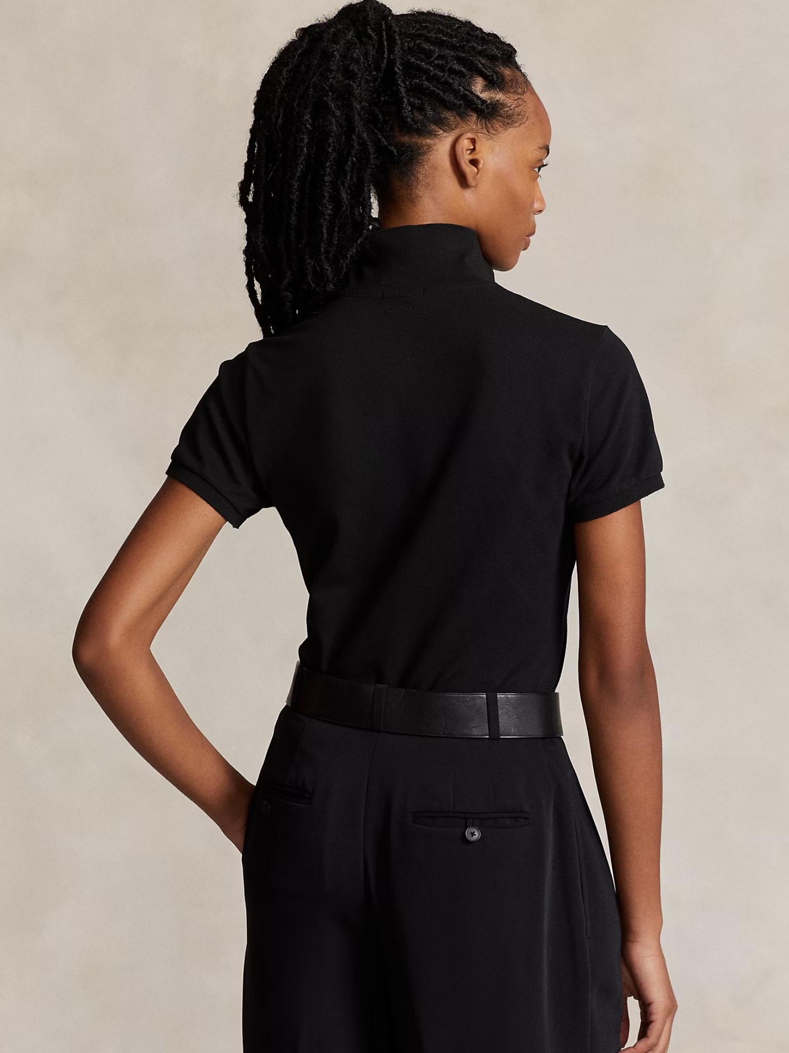 RALPH LAUREN WOMEN Slim fit Stretch Polo Shirt Black
