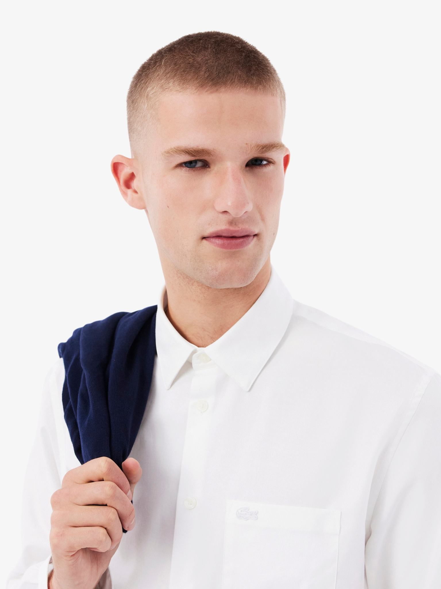 LACOSTE Regular Fit Cotton Poplin Shirt White