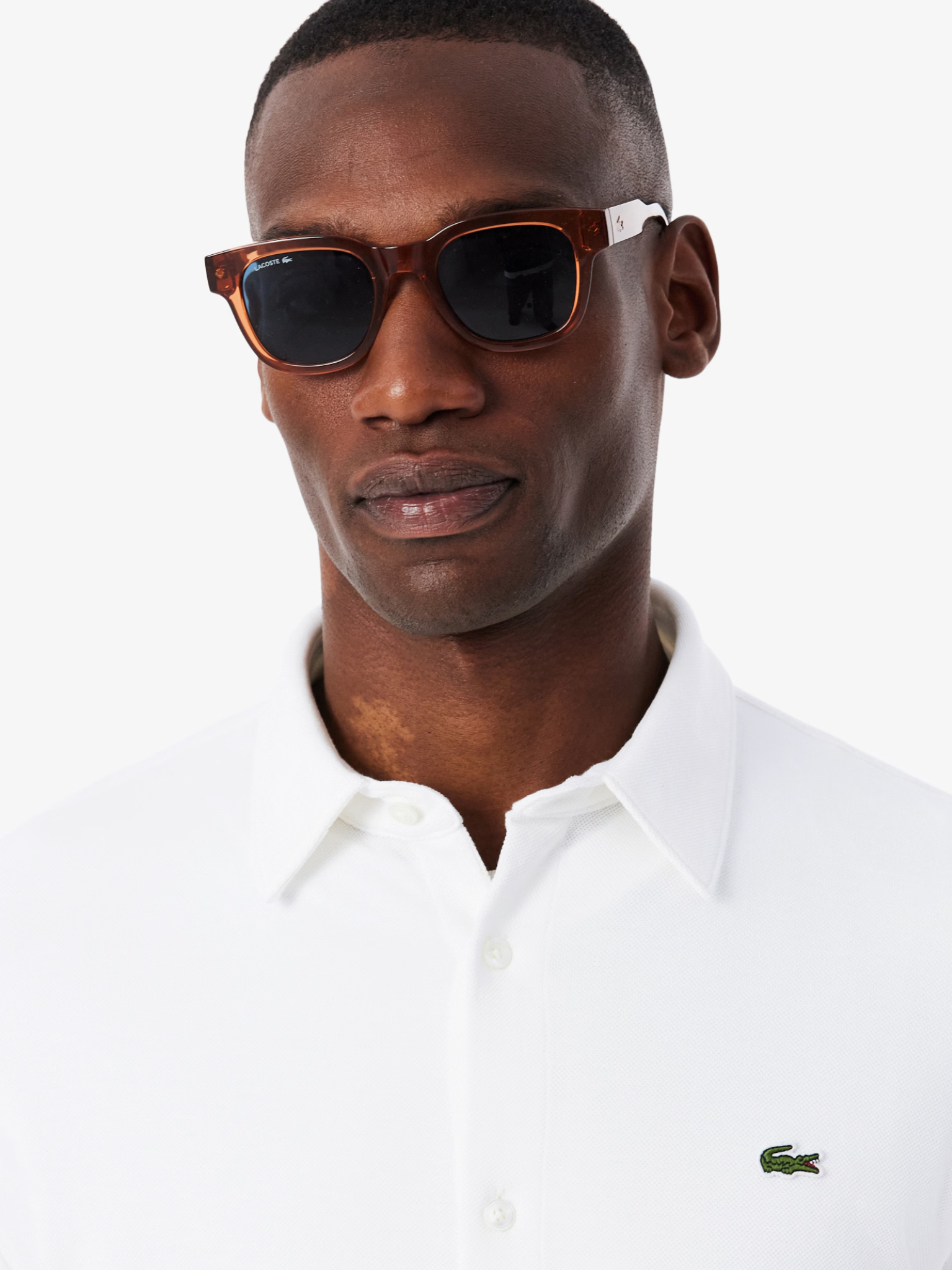 LACOSTE Slim Fit Cotton Piqué Shirt White